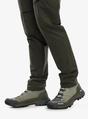 Treking čevlji Salewa Puez Leather Mid Ptx - shadow/dark olive