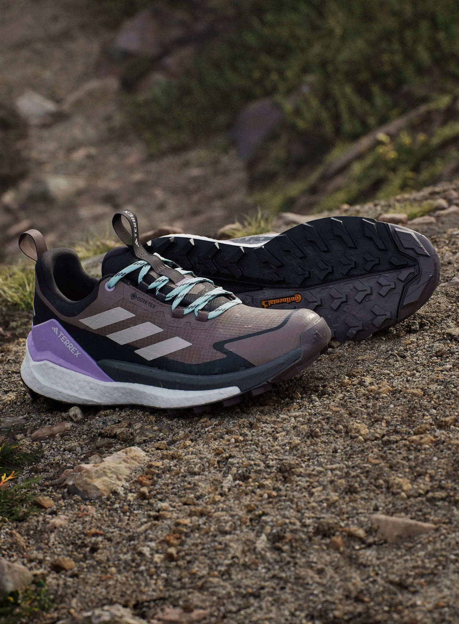 Ženski pohodniški čevlji adidas TERREX Free Hiker 2 Low GTX - trace brown/won alumina/carbon