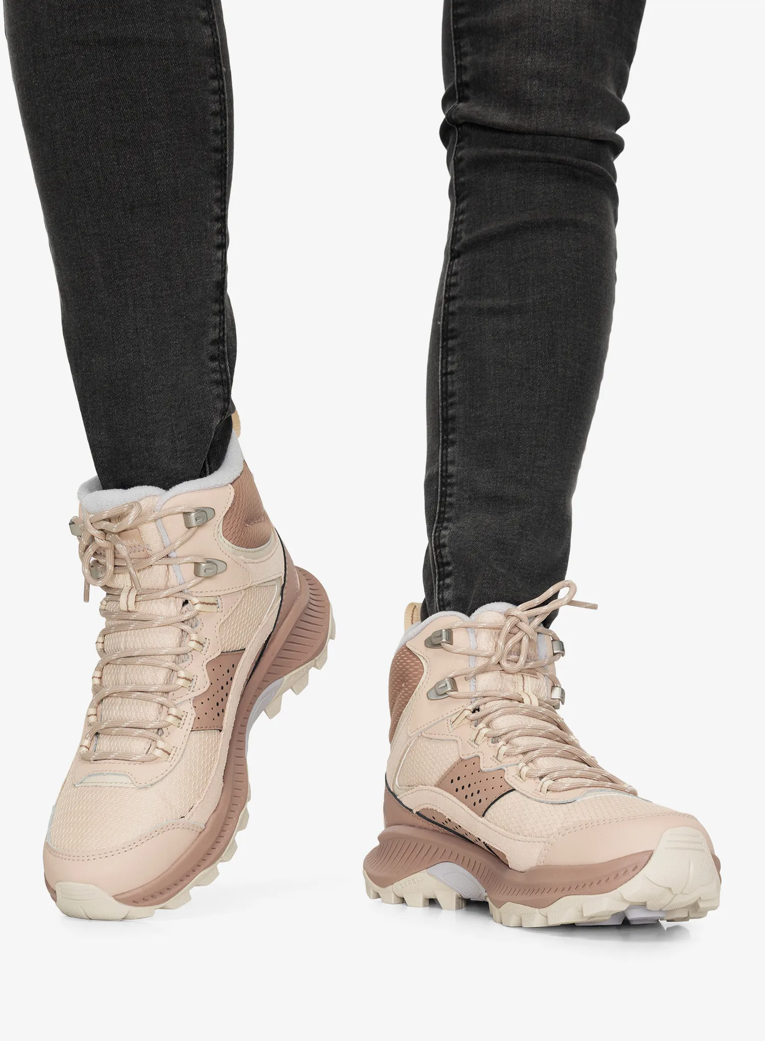 Ženski pohodniški čevlji Merrell Speed Strike 2 Thermo Mid WP - nougat