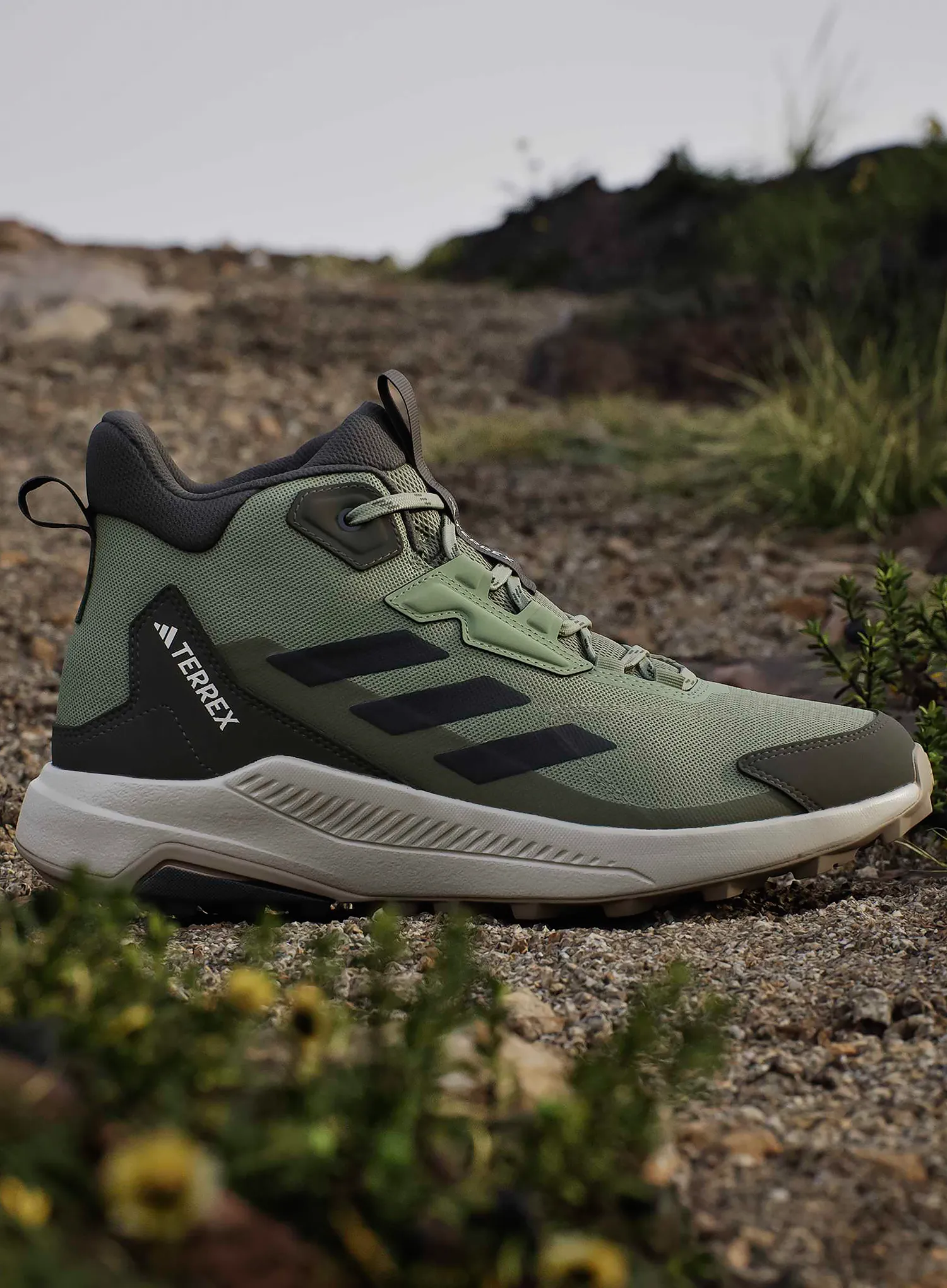 Visoki pohodniški čevlji adidas TERREX Anylander Mid - tent green/core blk/olive str