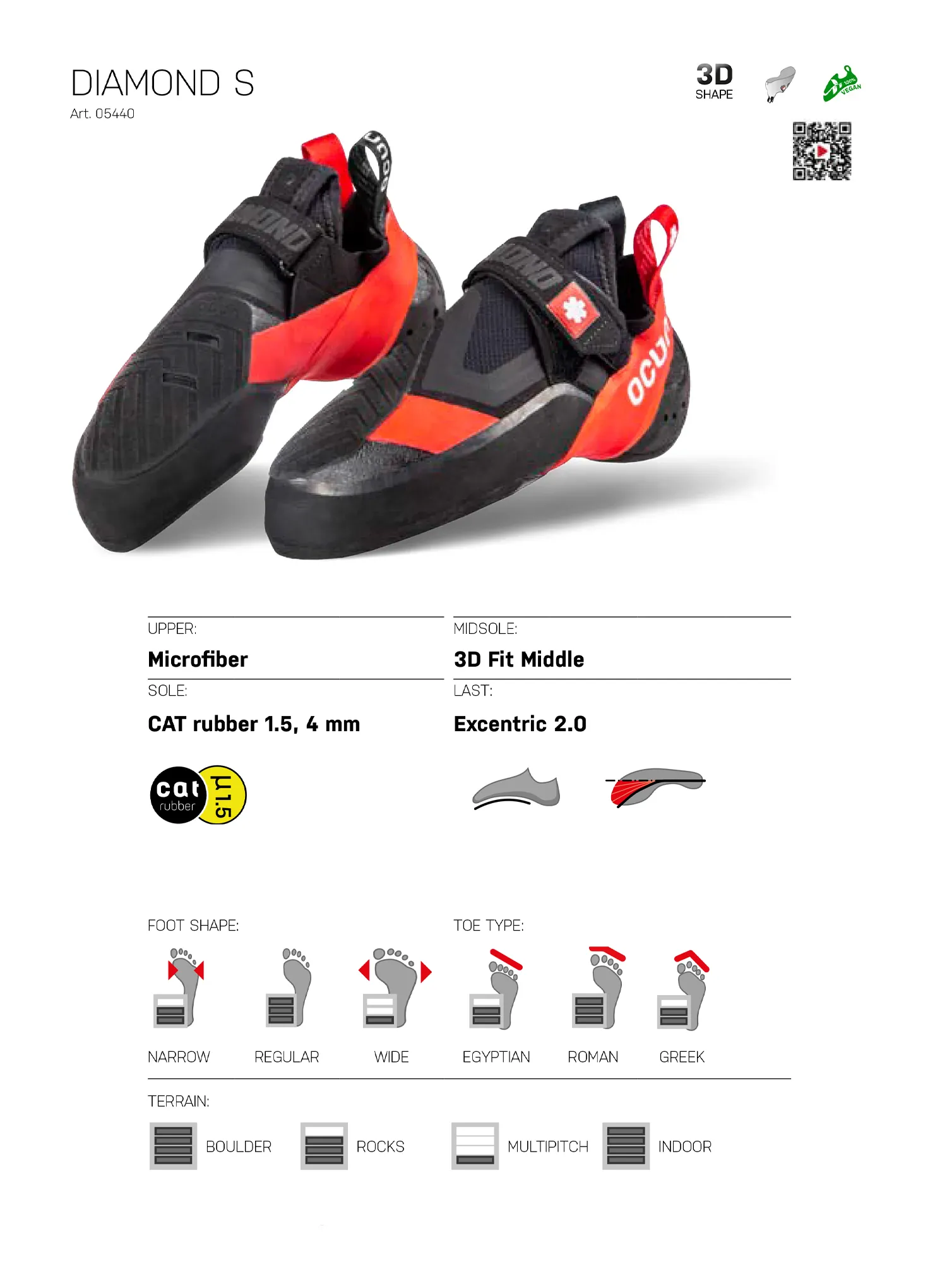 Plezalni čevlji Ocun Diamond S - black
