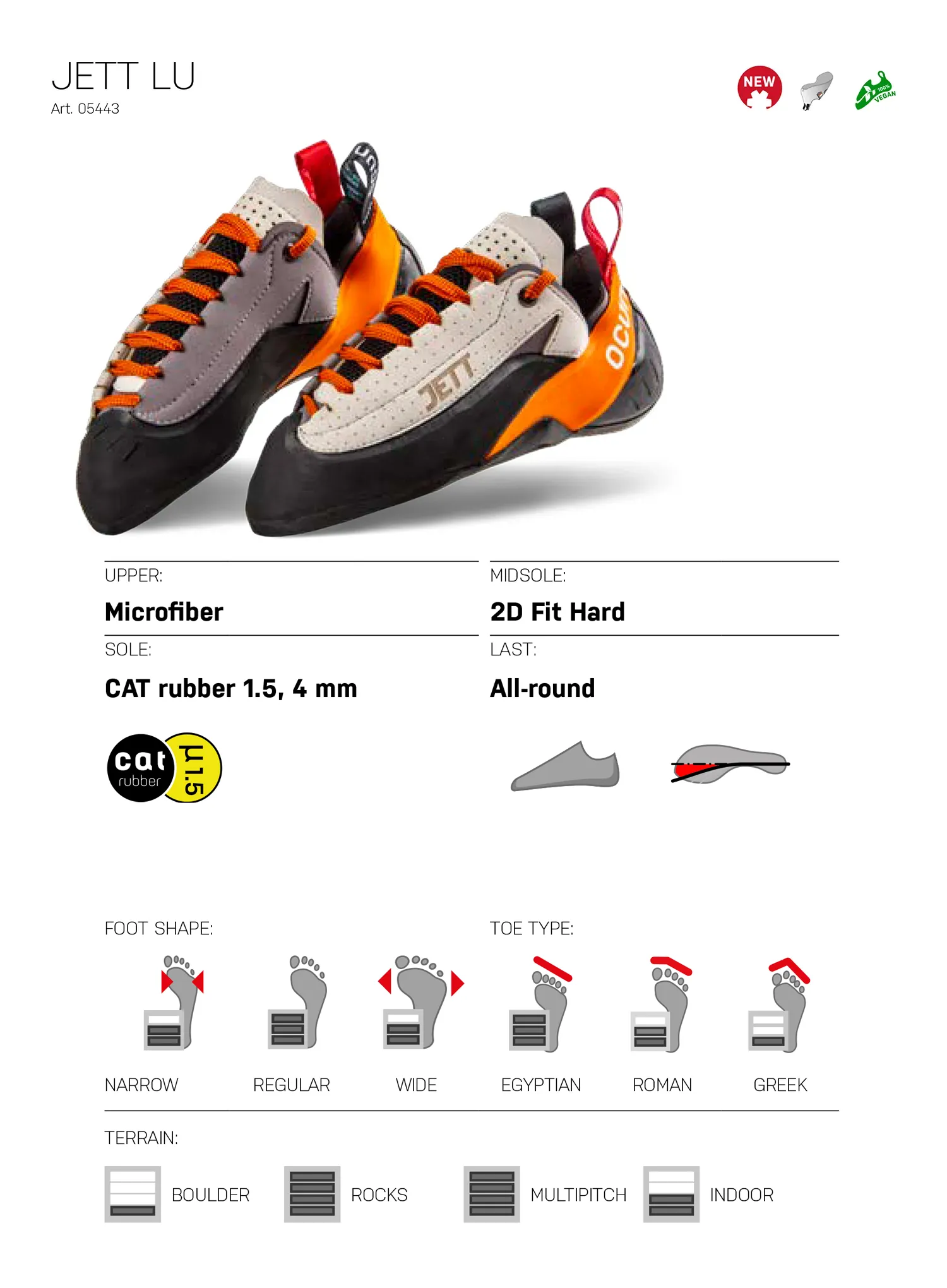 Plezalni čevlji Ocun Jett LU - grey/orange