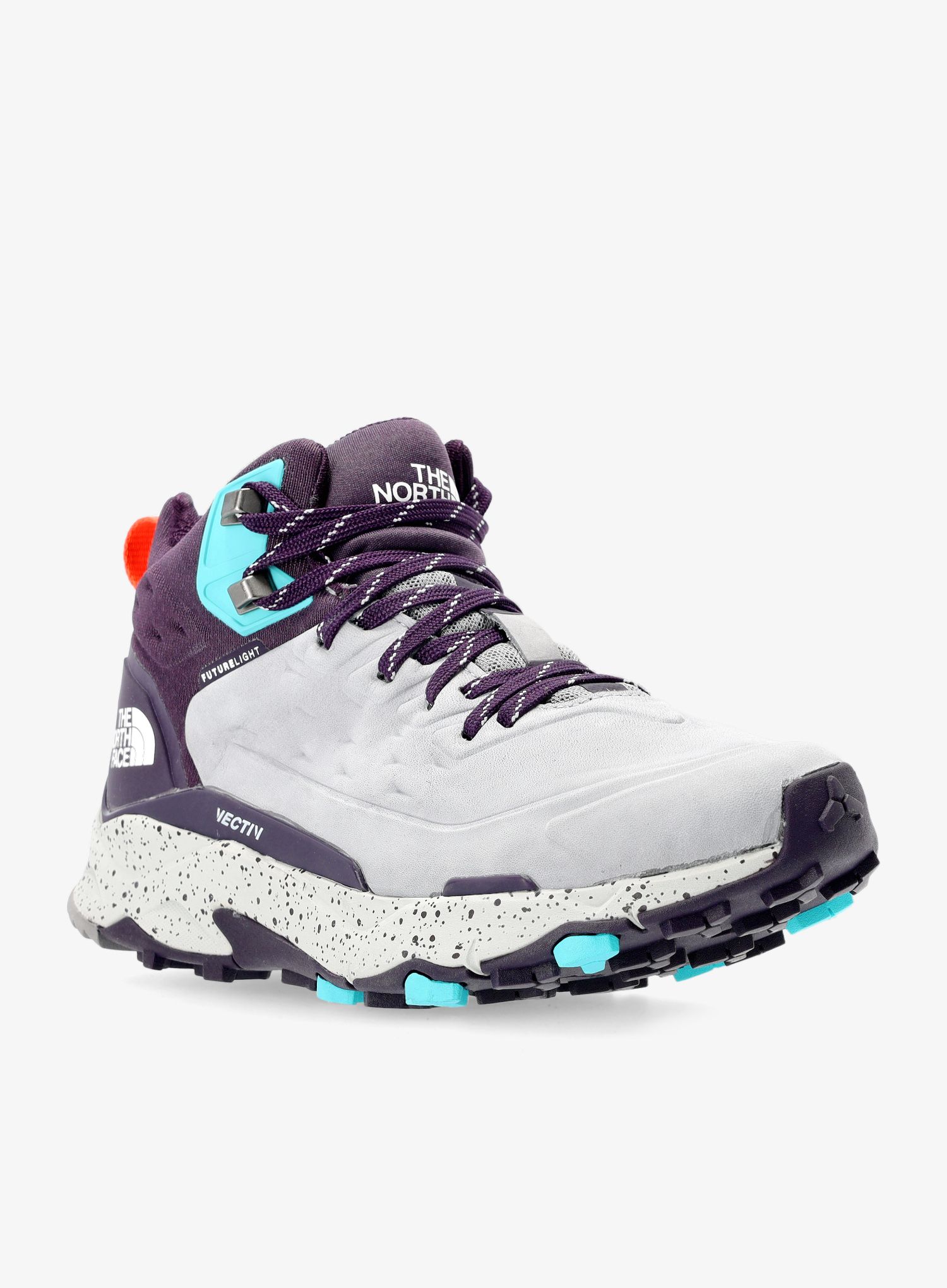 Ženski čevlji The North Face Vectiv Exploris MID Futurelight LTHR - meld grey/dark eggplant purple