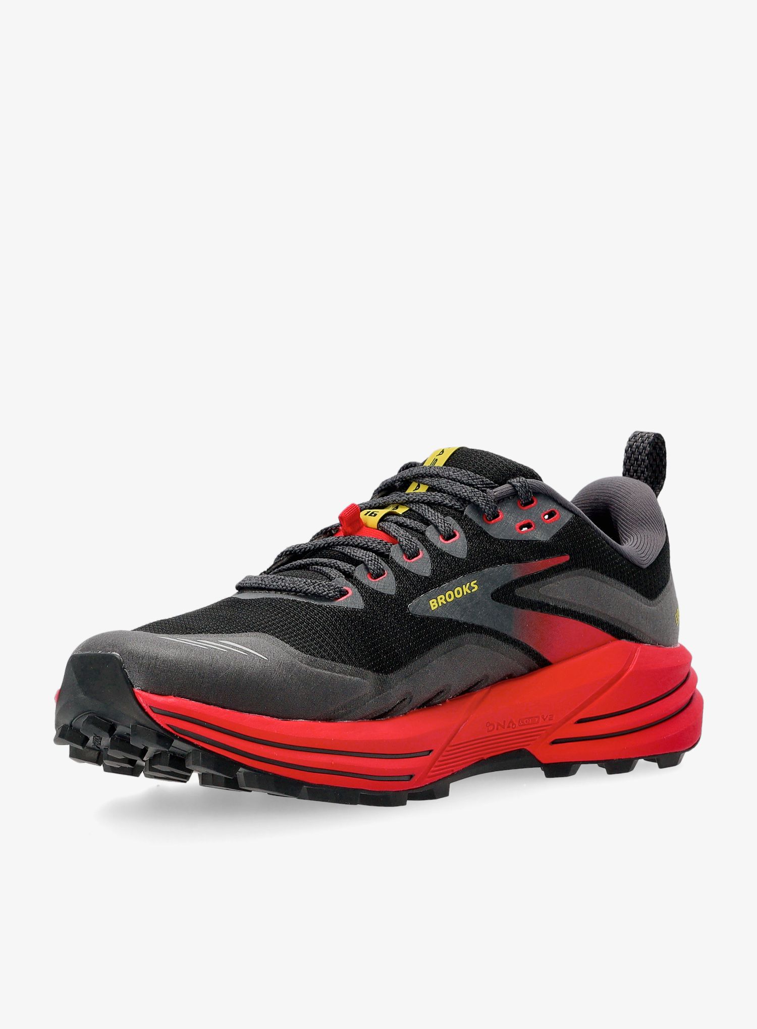 Moški tekaški čevlji Brooks Cascadia 16 - black/fiery red/blazing yellow