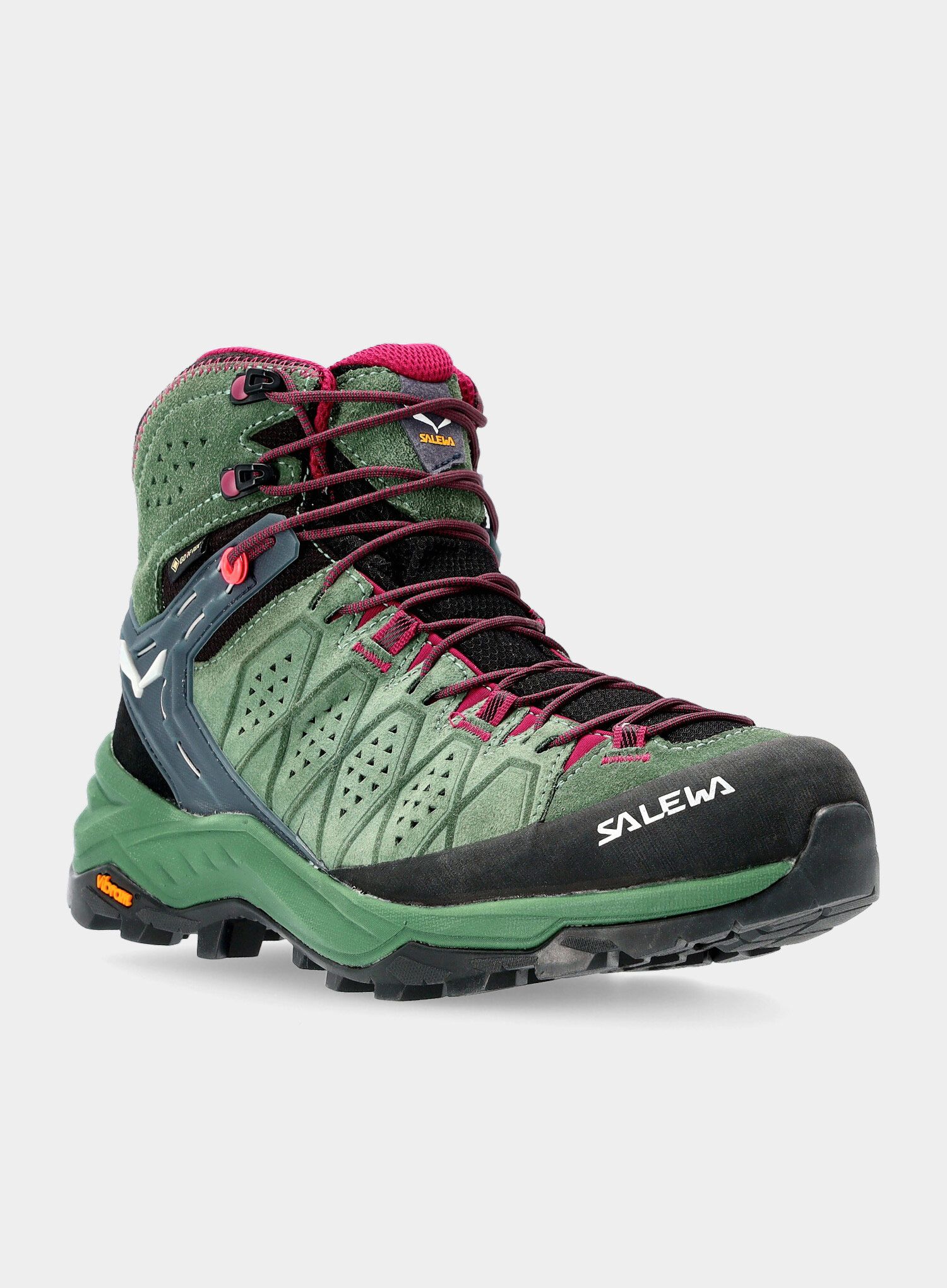 Ženski treking čevlji Salewa Alp Trainer 2 Mid GTX - duck green/rhododendon
