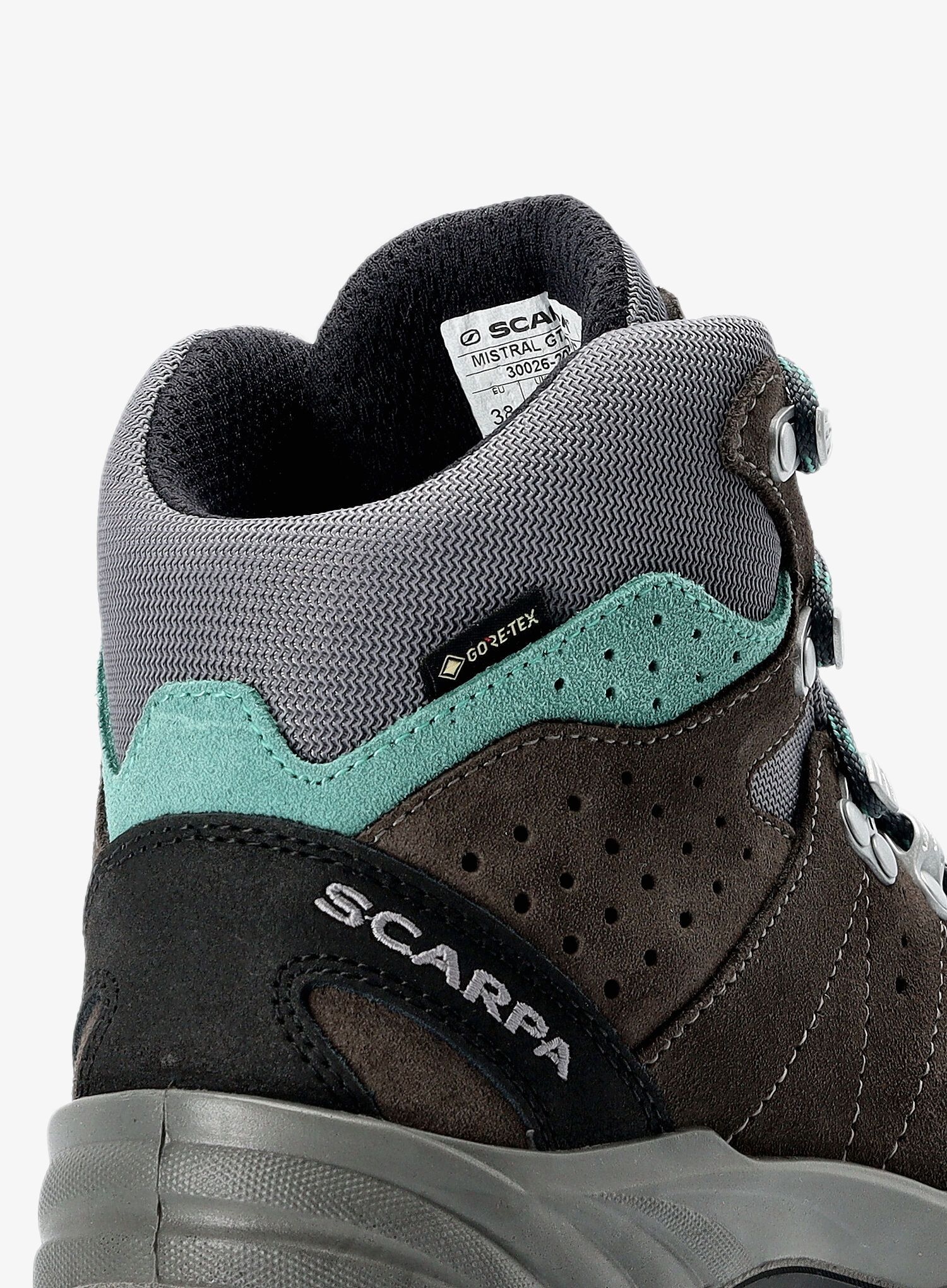 Ženski pohodniški čevlji Scarpa Mistral GTX - smoke/lagoon