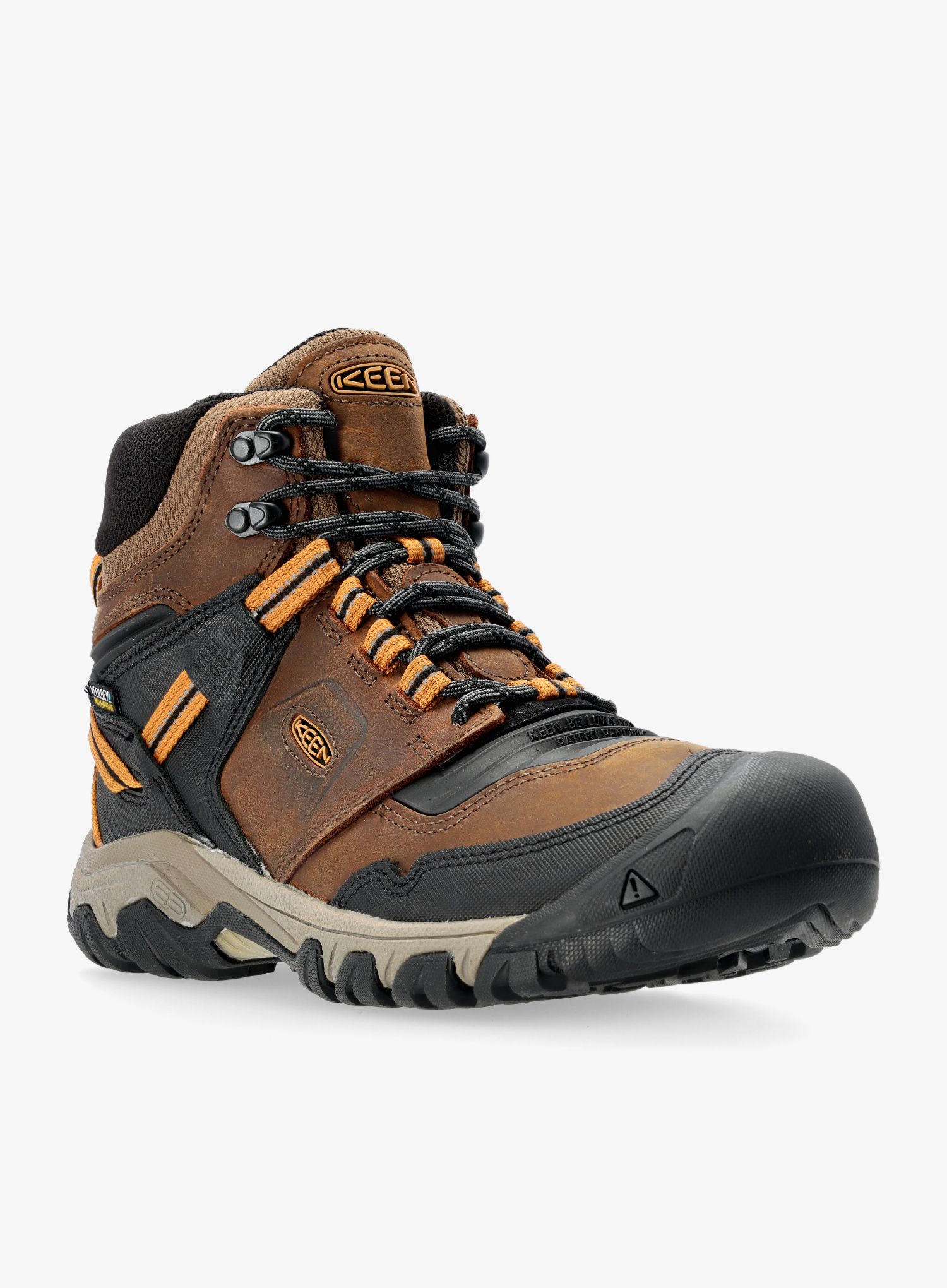 Moški pohodniški čevlji Keen Ridge Flex MID WP - bison/golden brown