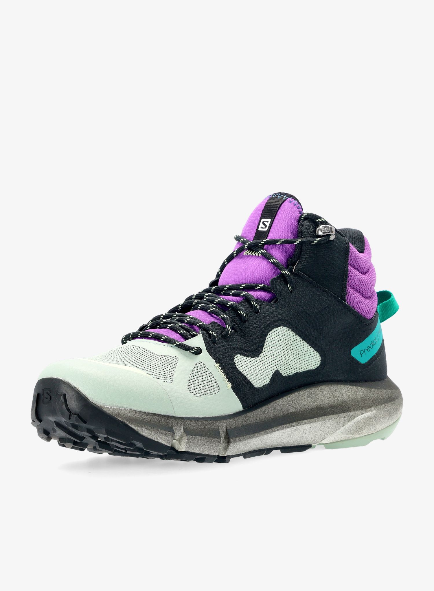 Moški pohodniški čevlji Salomon Predict Hike MID GTX - black/aqua gray