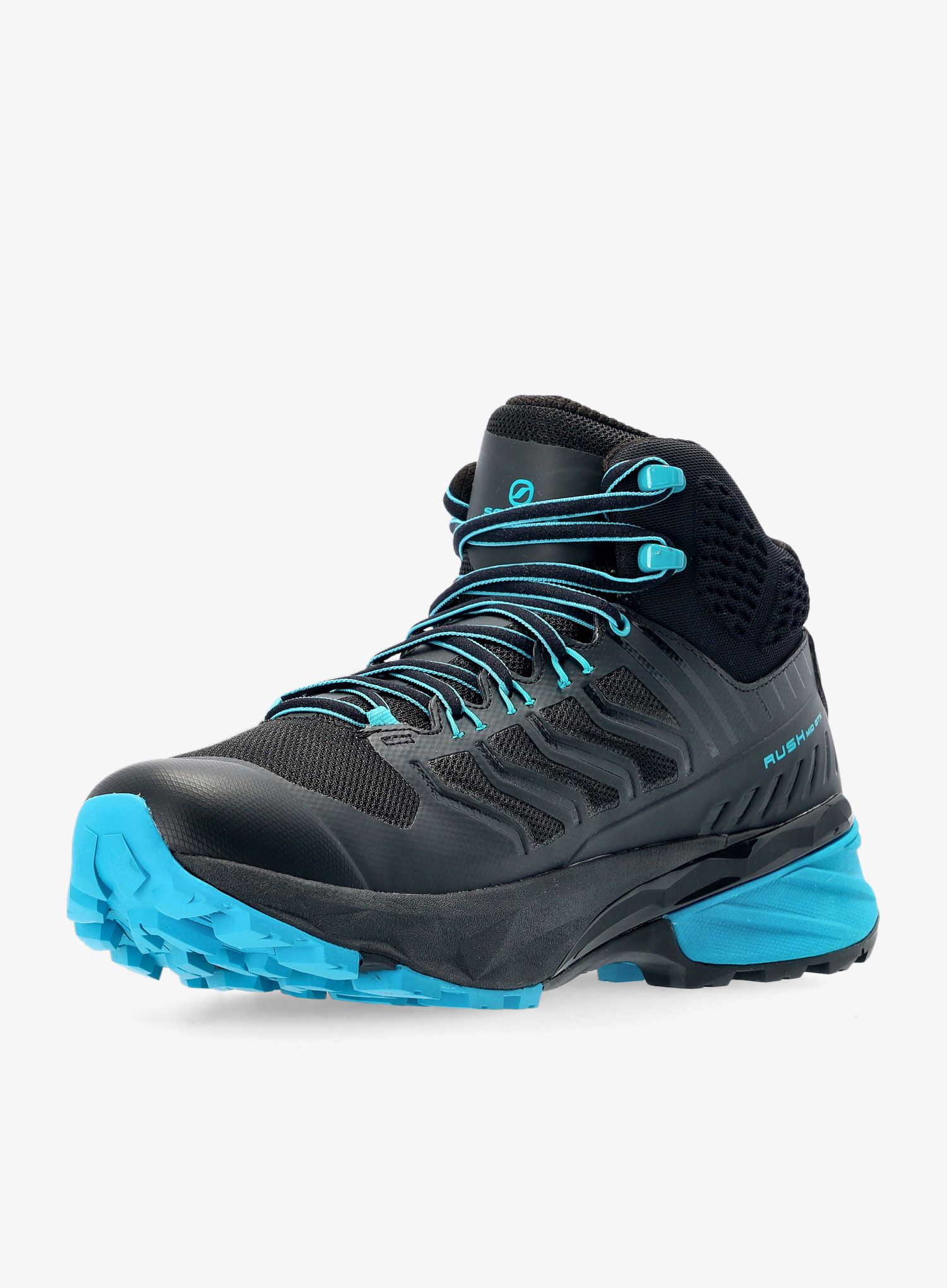 Moški pohodniški čevlji Scarpa Rush Mid GTX - black/ottanio