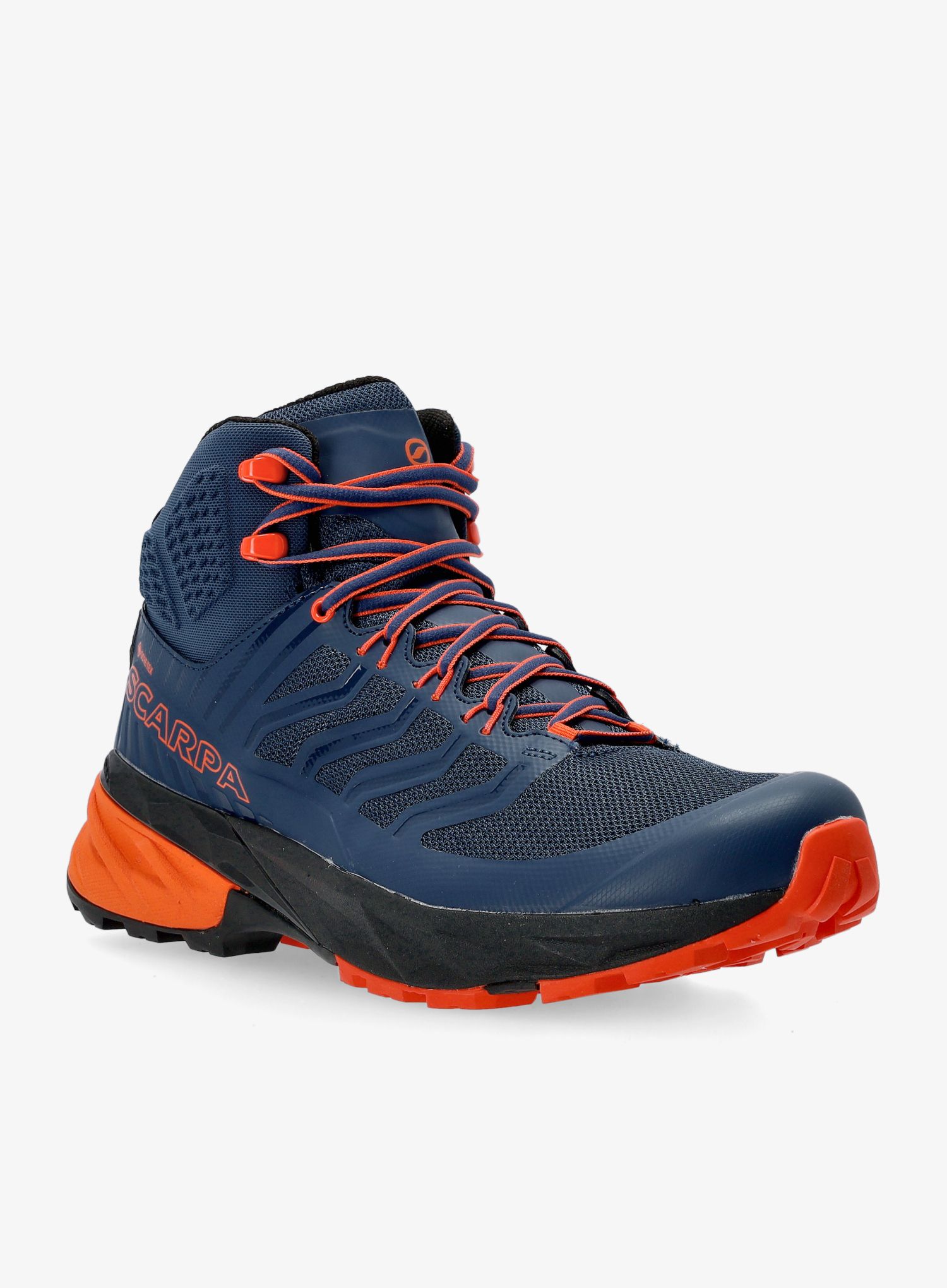 Moški pohodniški čevlji Scarpa Rush Mid GTX - blue/fiesta
