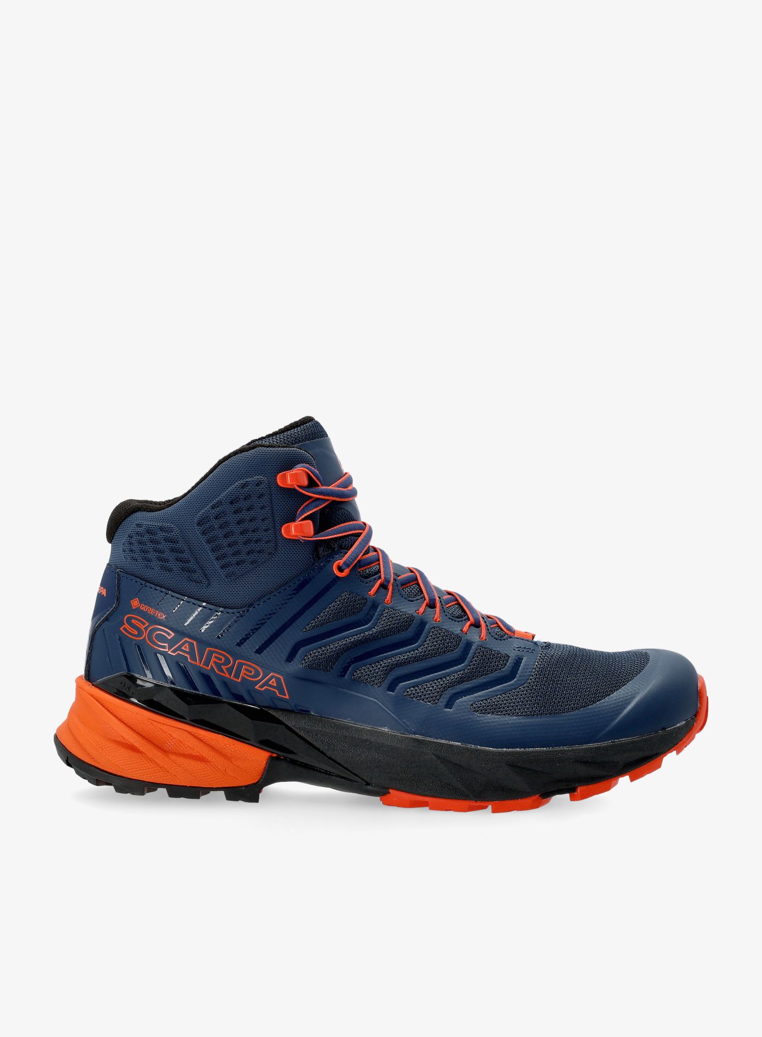 Moški pohodniški čevlji Scarpa Rush Mid GTX - blue/fiesta