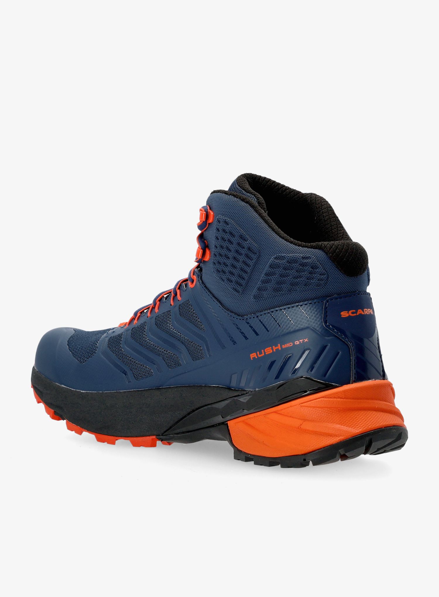 Moški pohodniški čevlji Scarpa Rush Mid GTX - blue/fiesta
