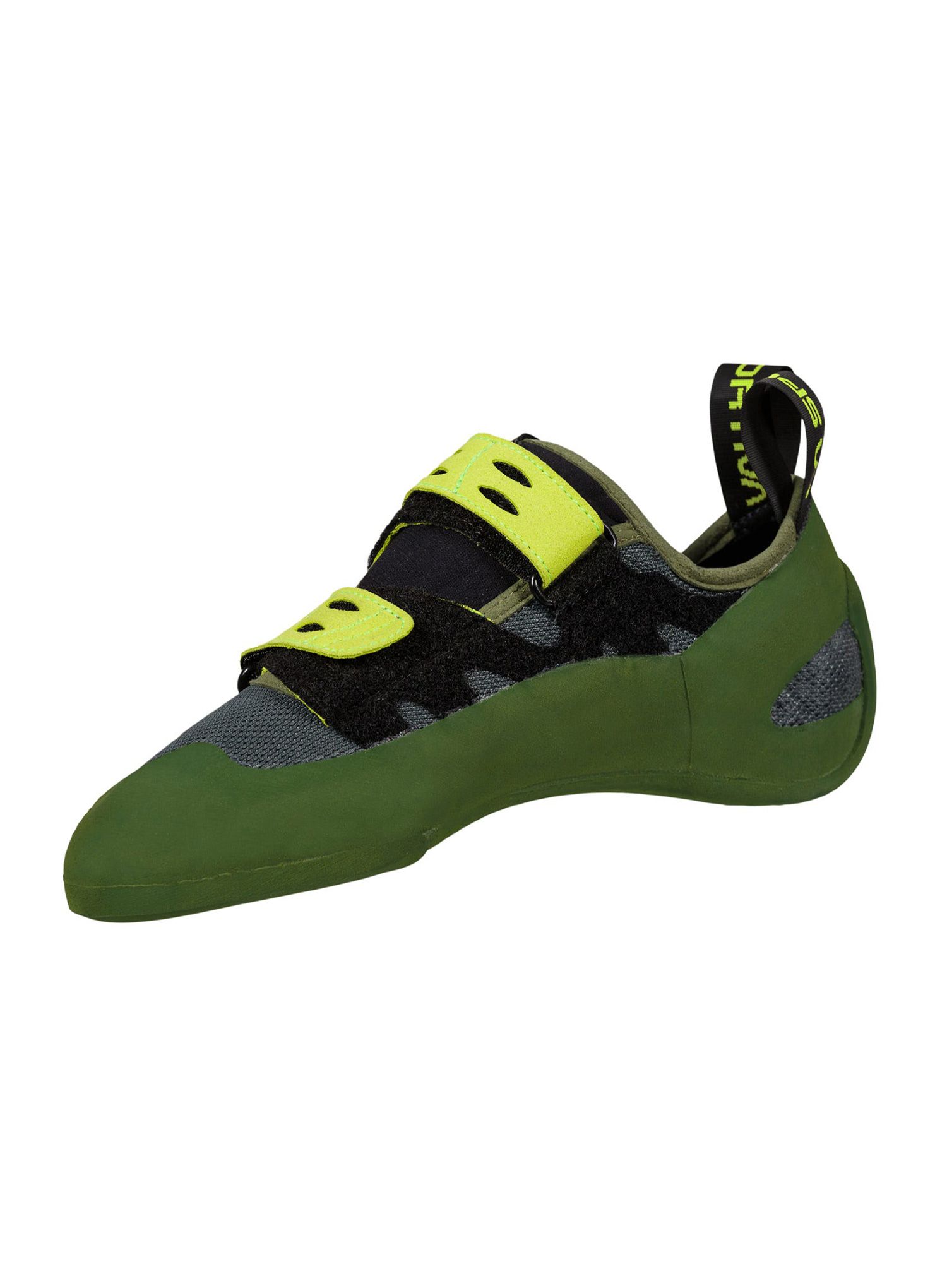Plezalni čevlji La Sportiva GeckoGym Vegan - olive/neon