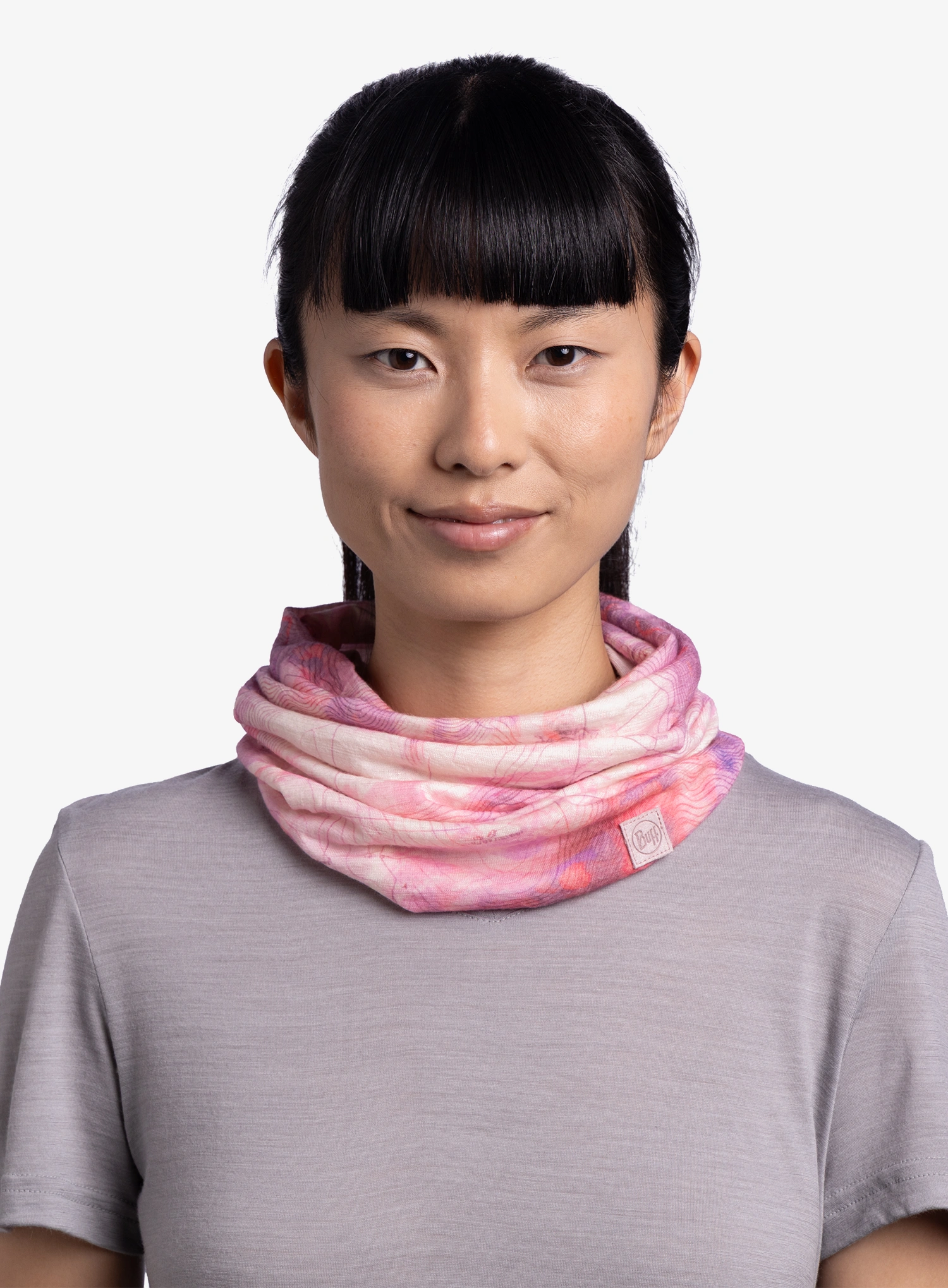 Večnamenska ruta Buff Merino Lightweight Digital Prints - orisa pink azalea