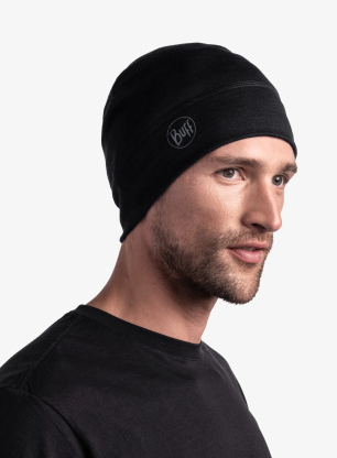 Kape Buff Lightweight Merino Wool Hat - solid black