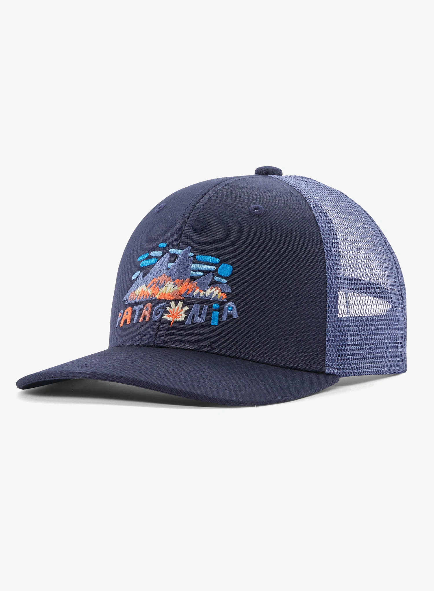 Kapa za otroke Patagonia Trucker Hat - fitz roy foliage/new navy