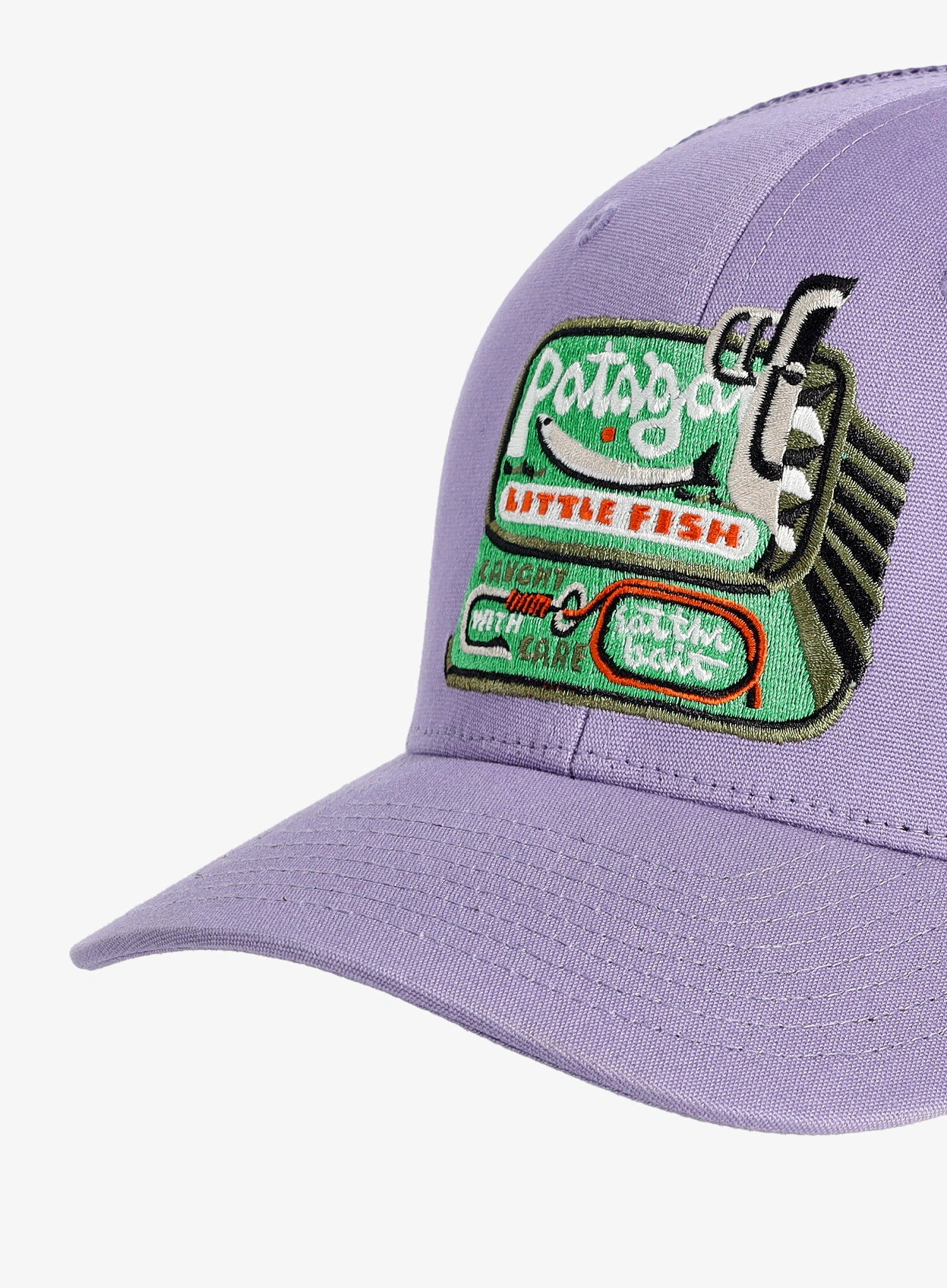Kapa za otroke Patagonia Trucker Hat - little fish/concrete purple