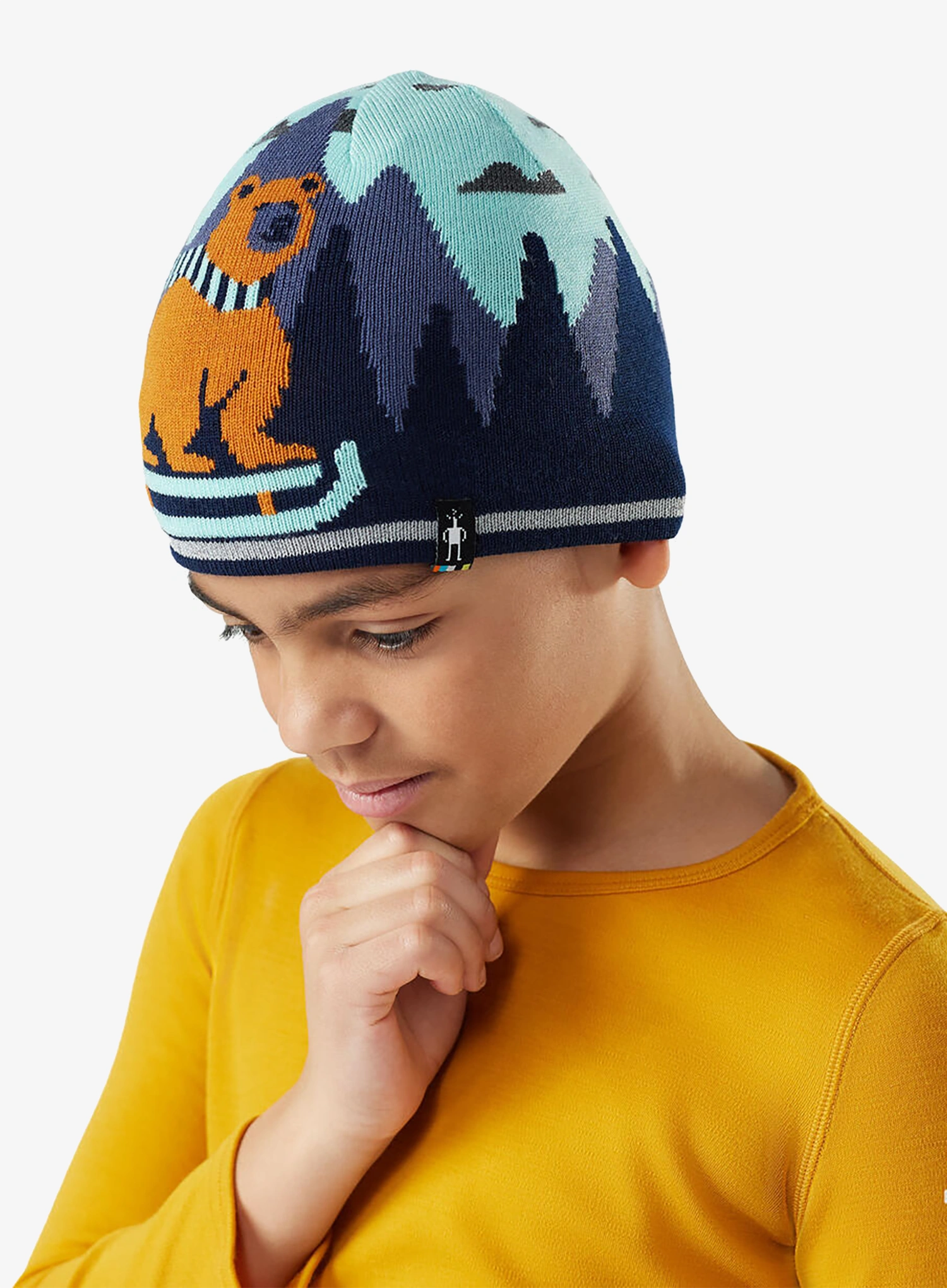 Kapa za otroke Smartwool Reversible Art Beanie - pacific blue