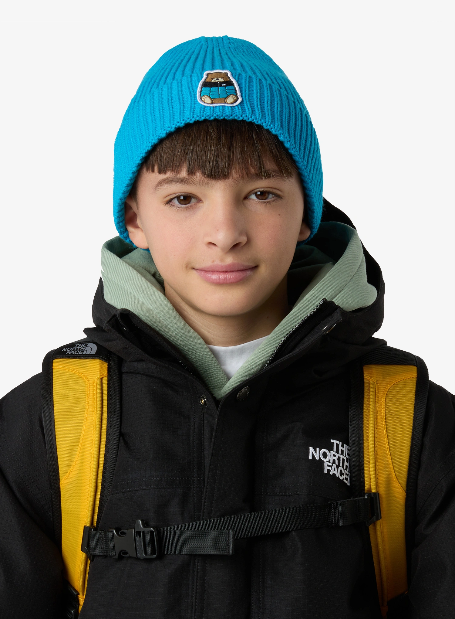 Kapa za otroke The North Face Logo Box Cuffed Beanie - meridian blue/bear patch