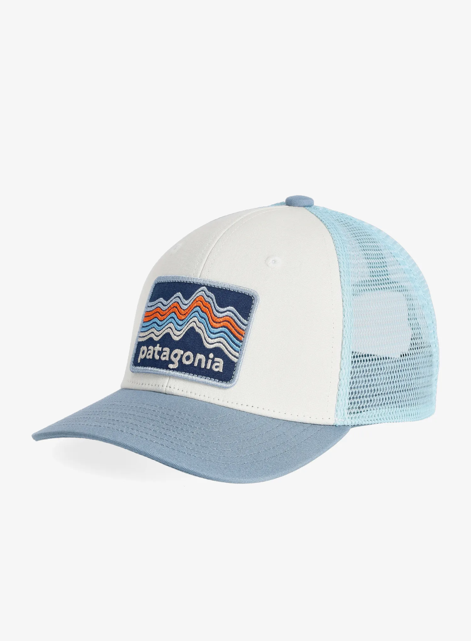 Otroška kapa Patagonia Trucker Hat - ridge rise stripe/plume grey