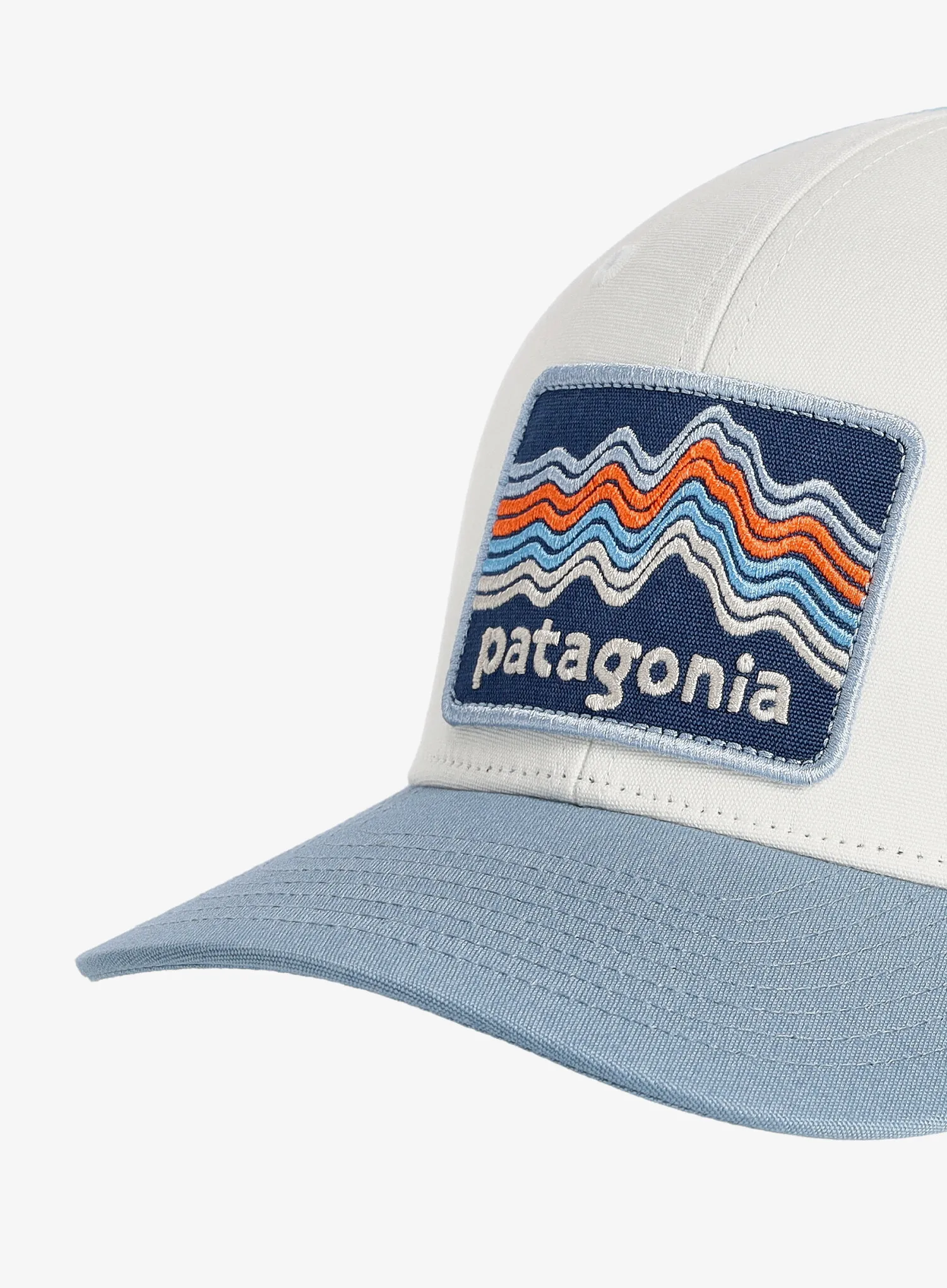 Otroška kapa Patagonia Trucker Hat - ridge rise stripe/plume grey