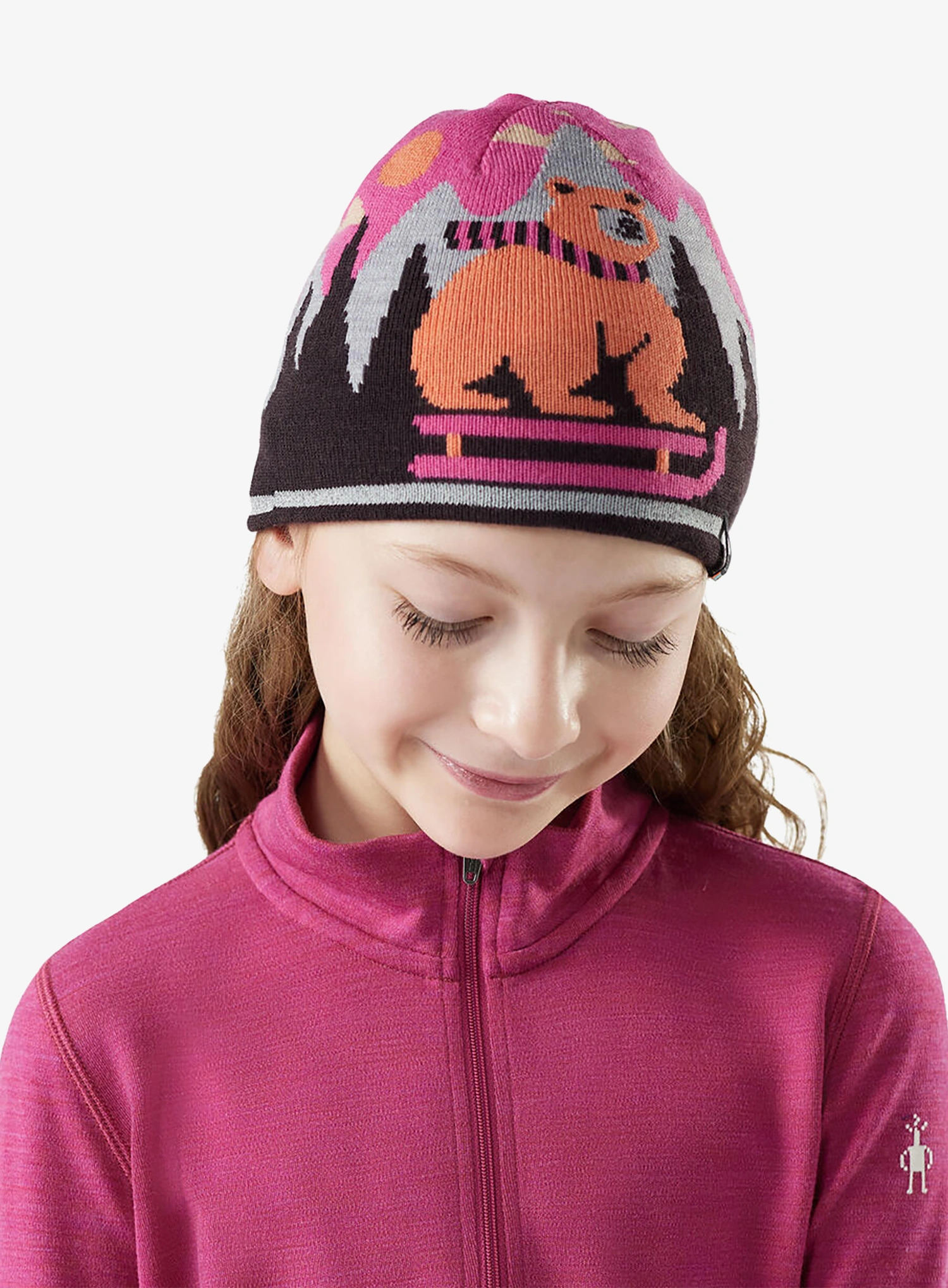 Otroška kapa Smartwool Reversible Art Beanie - terracotta