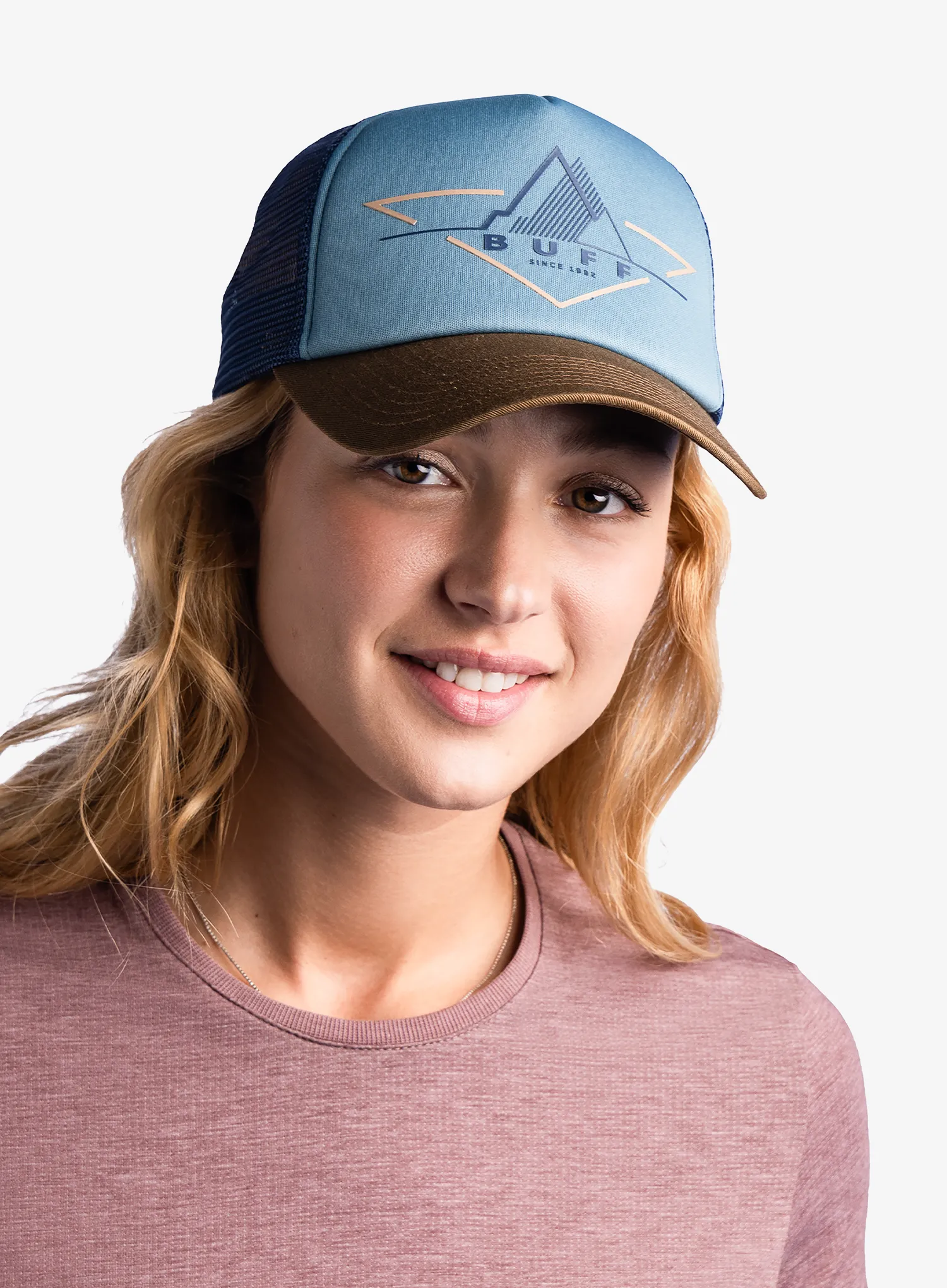 Kapa s šiltom Buff Trucker Cap - brak stone blue