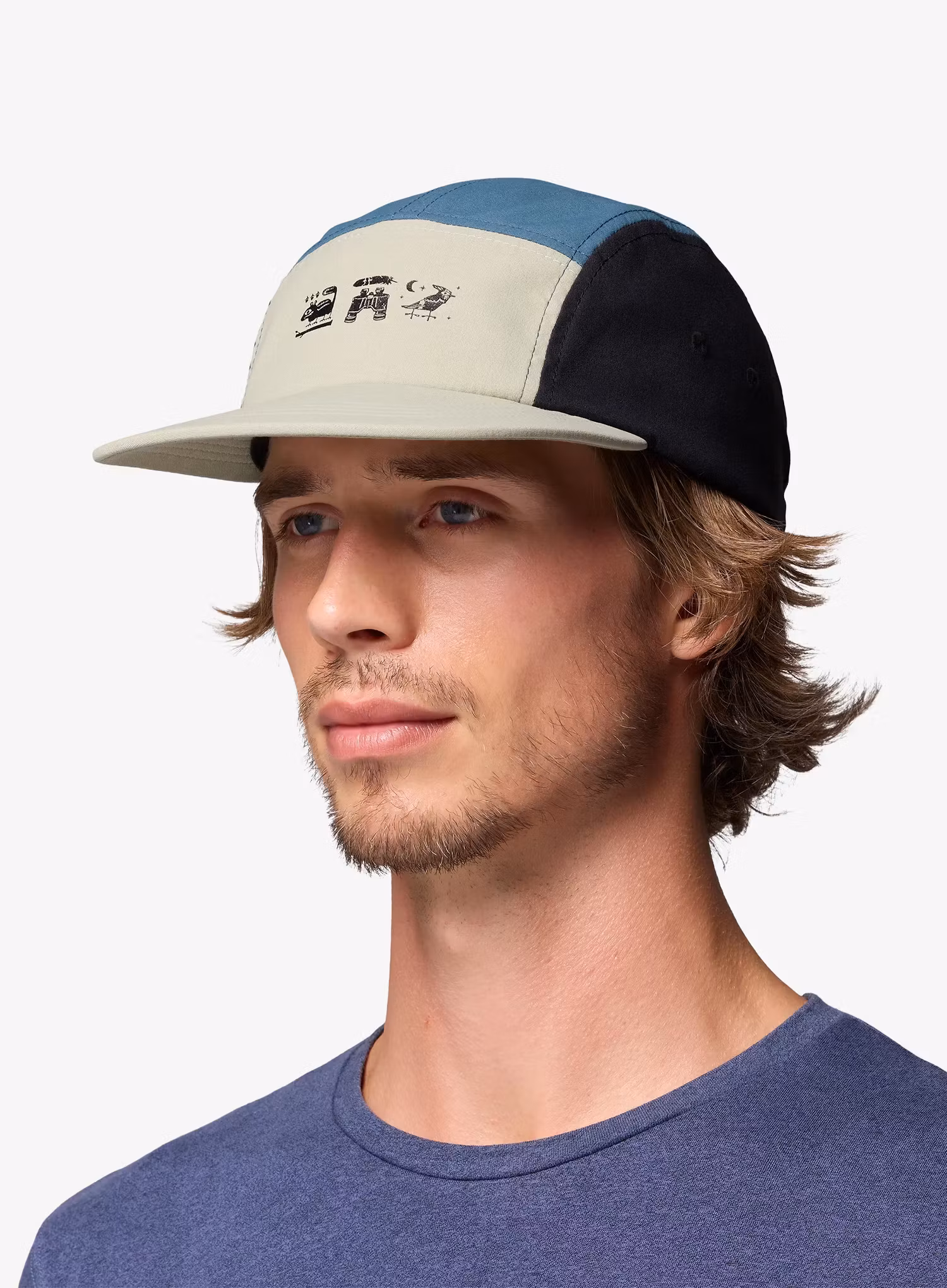 Kapa s šiltom Columbia Creek Side 5 Panel Hat - safari/black/3 little icons