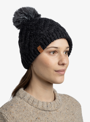 Ženska zimska kapa Buff Knitted&Fleece Beanie Caryn - graphite