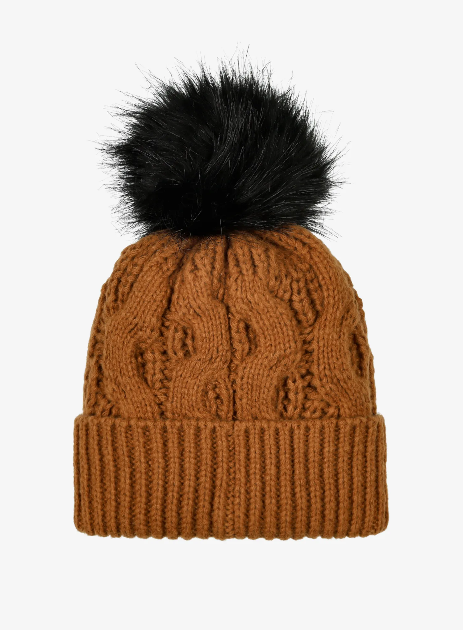 Ženska zimska kapa Columbia Boundless Days Cable Knit Pom Beanie - camel brown