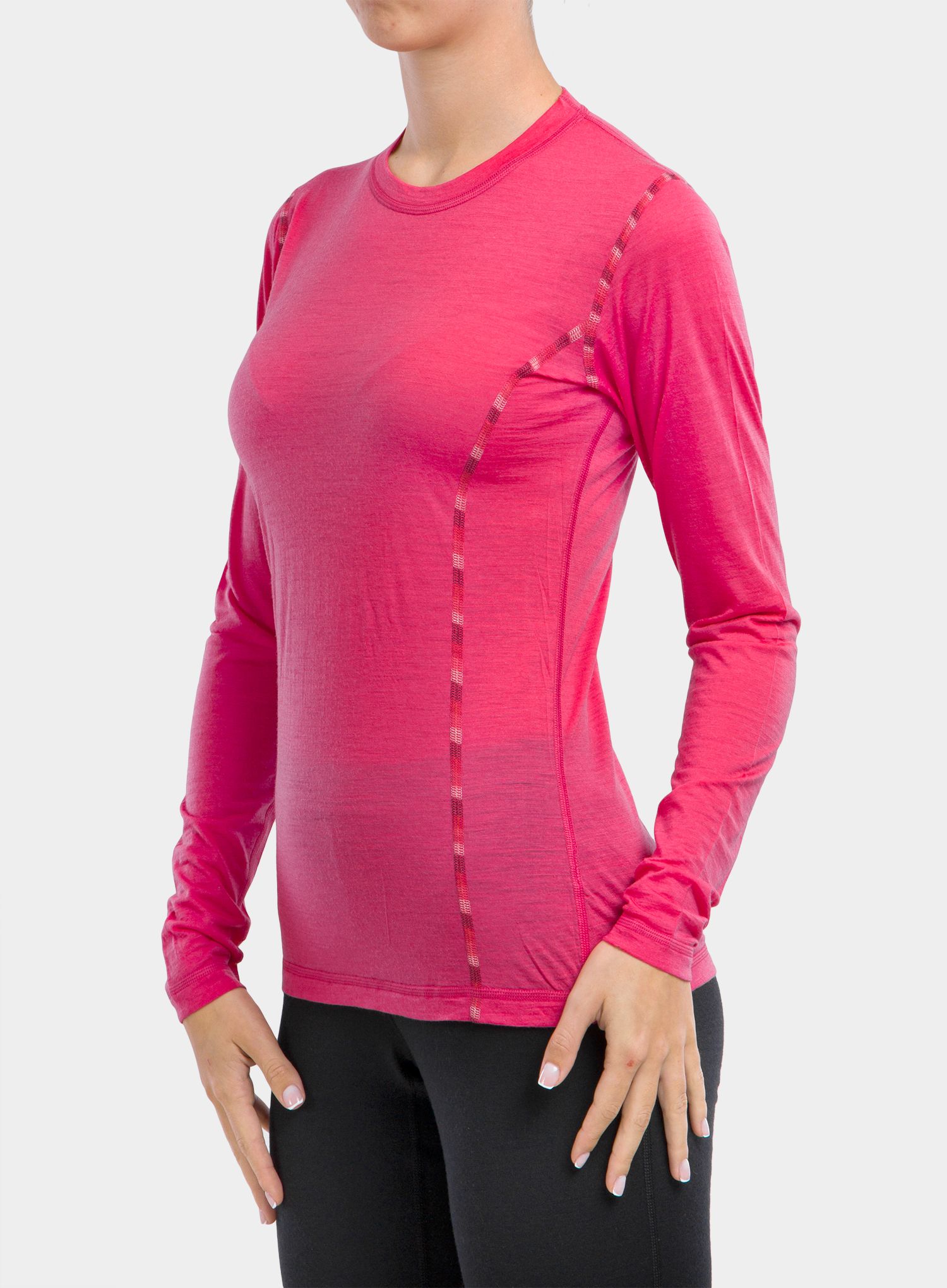 Ženska termo flis jopa Sensor Merino Air Tee L/S - magenta