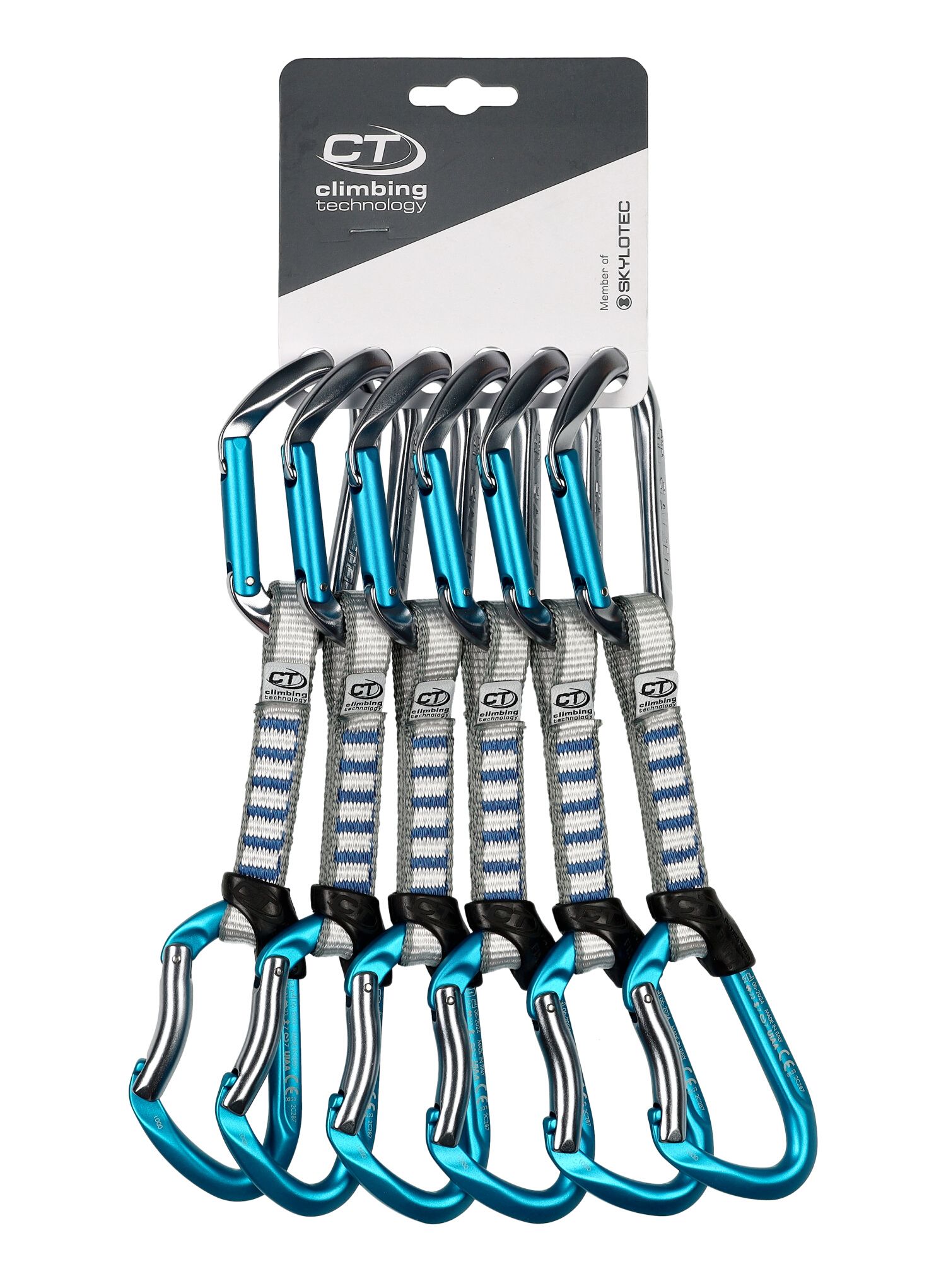Sistem vponk Climbing Technology/SKYLOTEC Salto Set NY 12 cm 6-Pack - titanium/electricblue