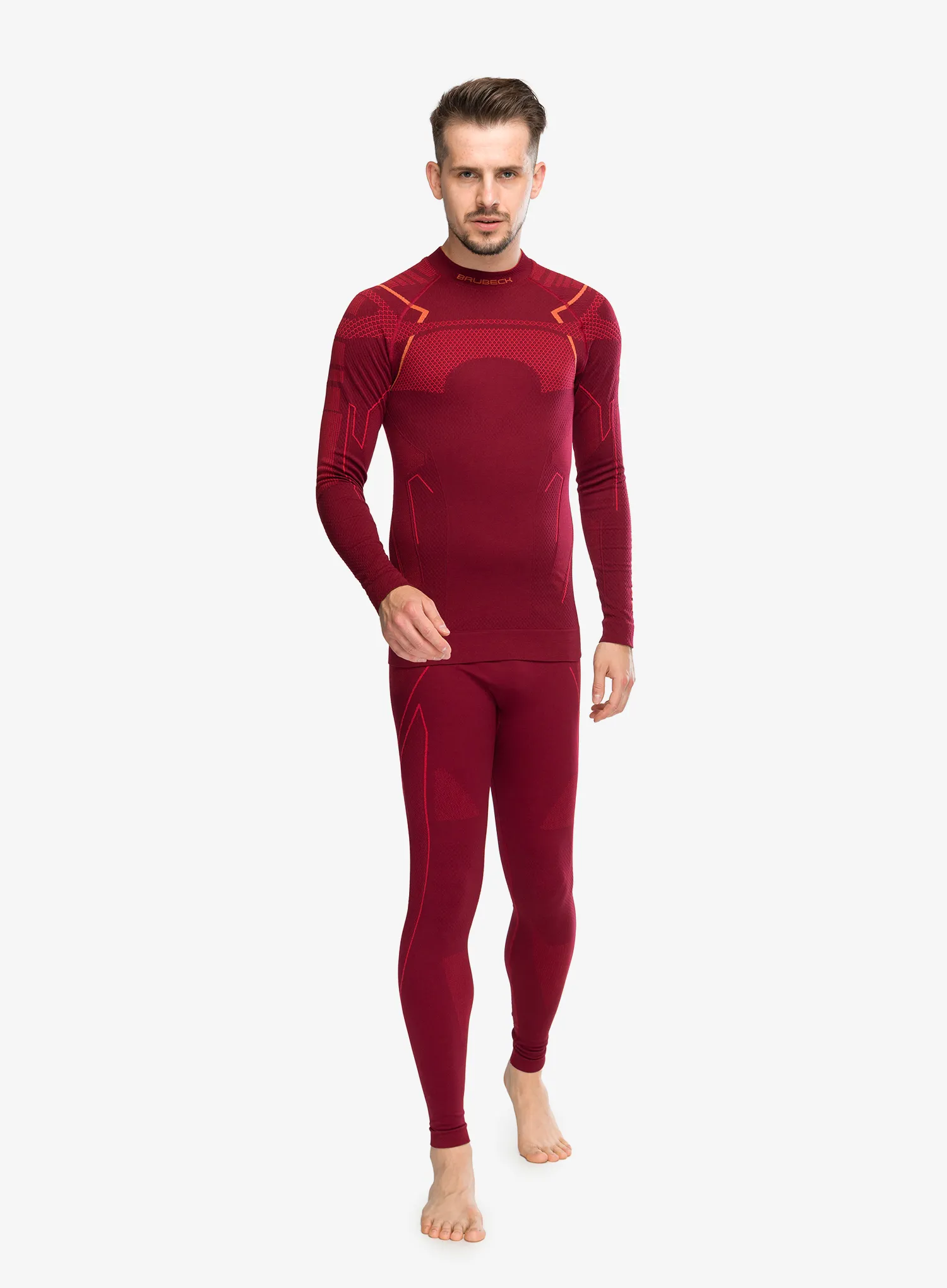 Termo pajkice Brubeck Thermo Pants - burgundy