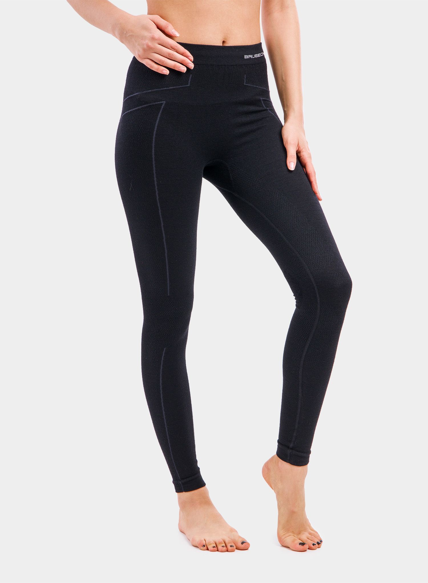 Ženske termo pajkice Brubeck Extreme Wool Pants - black