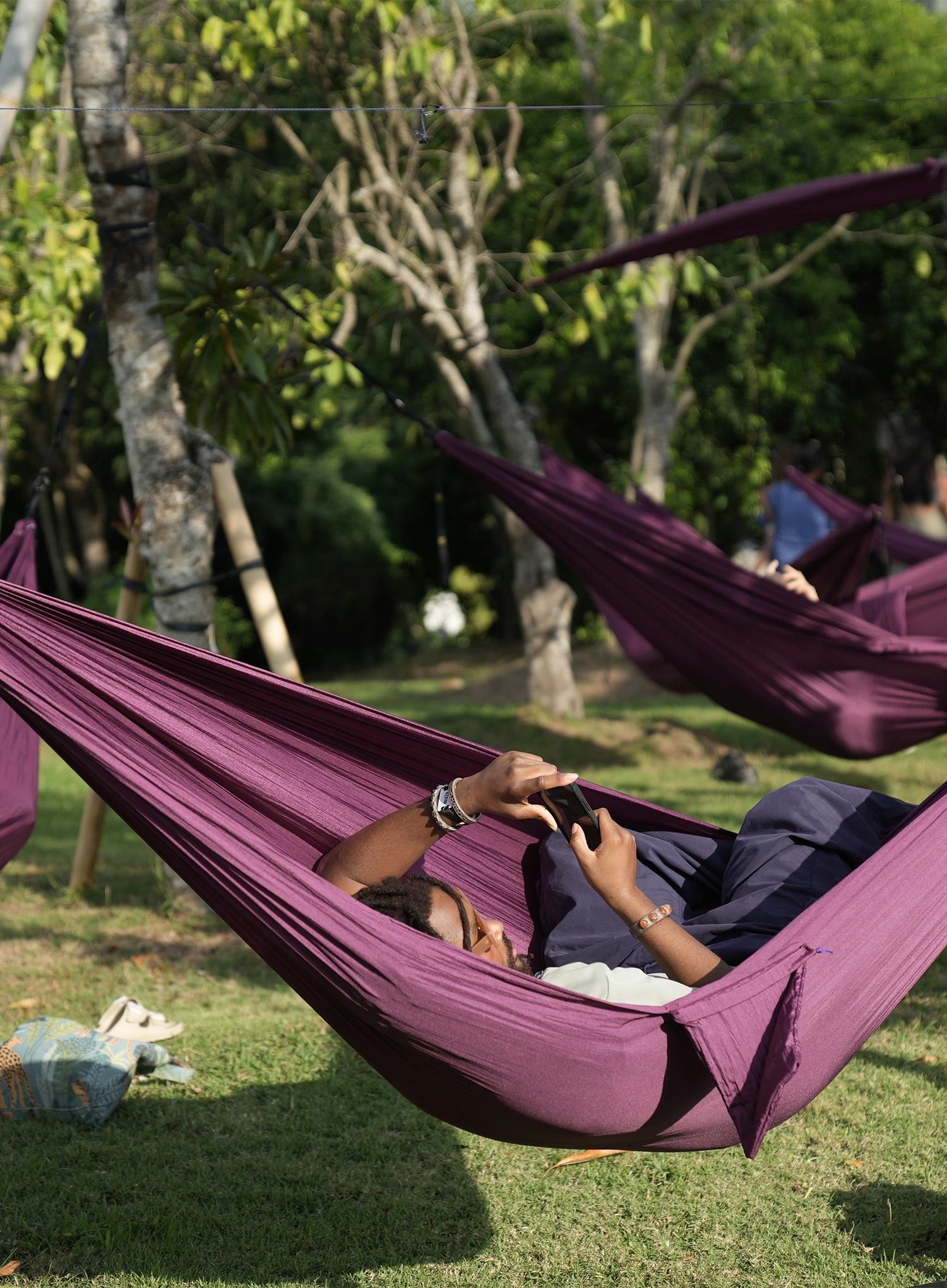 Viseča mreža Ticket To The Moon Compact Hammock - plum