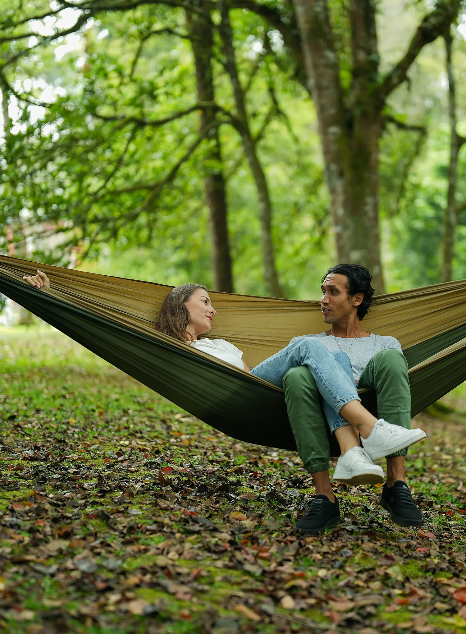 Viseča mreža Ticket To The Moon King Size Hammock - army green/brown