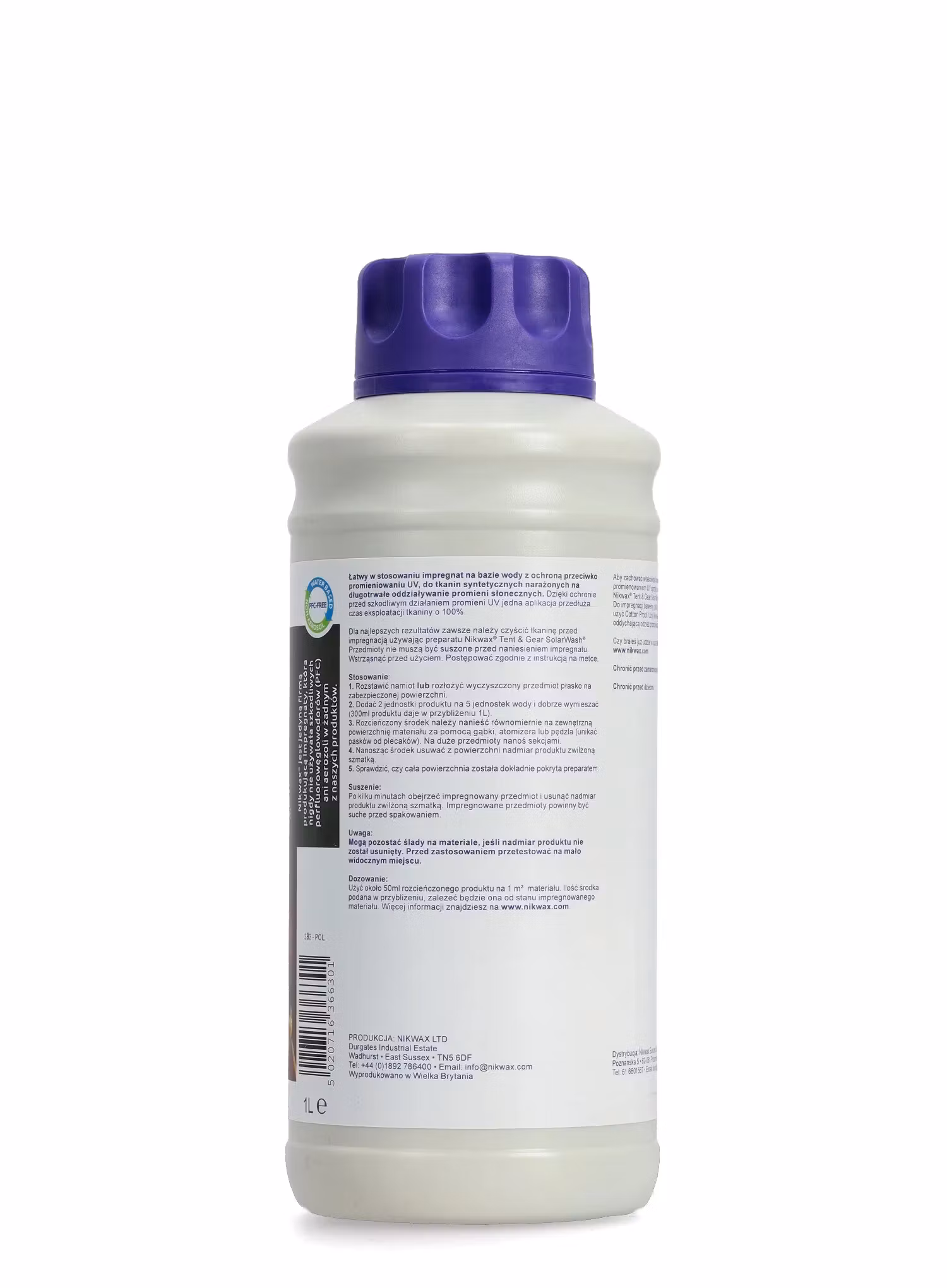 Impregnacijsko sredstvo za šotor Nikwax Tent&Gear SolarProof Concentrate 1l