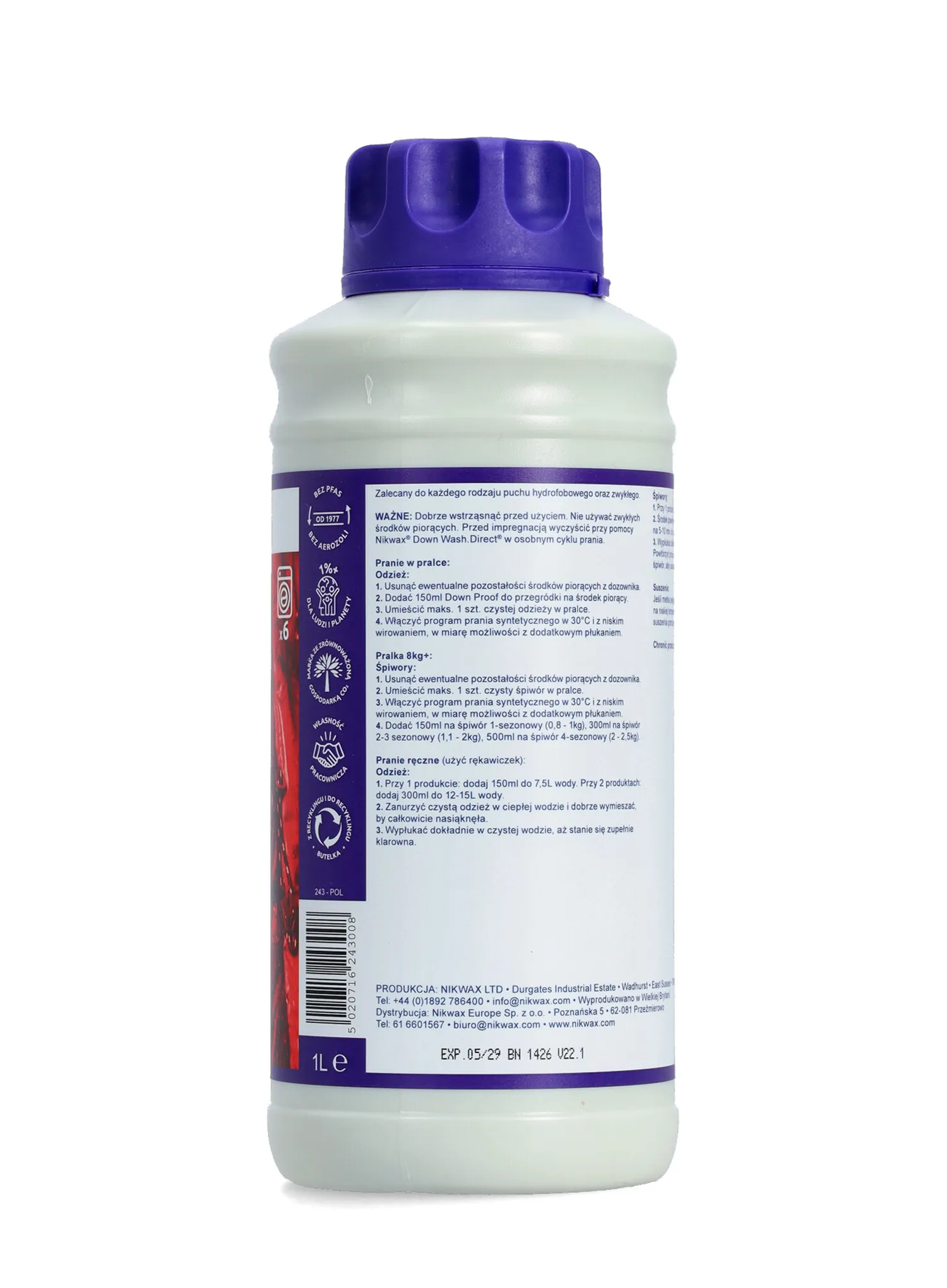 Impregnacijsko sredstvo Nikwax Down Proof 1 L
