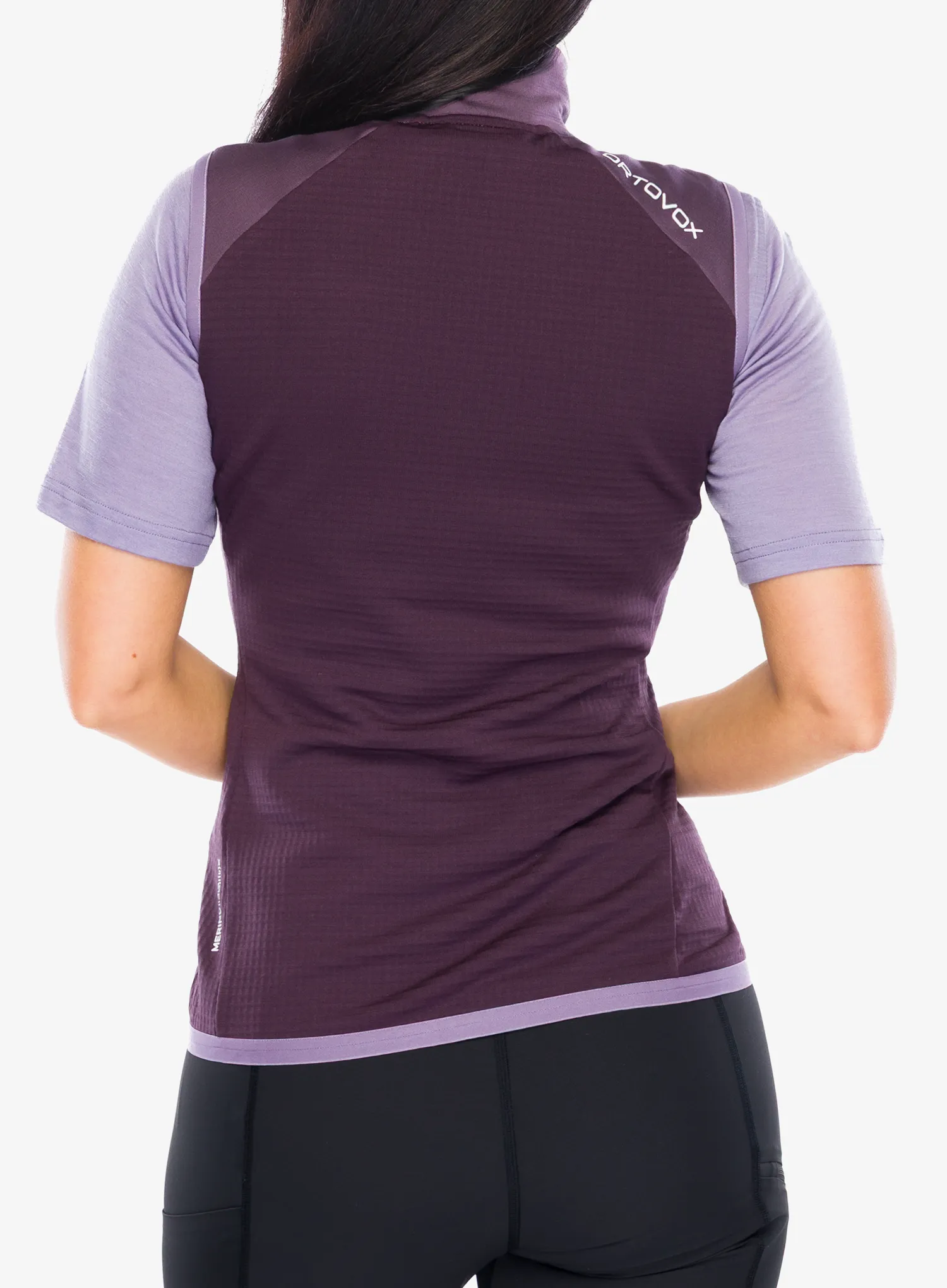 Ženski brezrokavnik Ortovox Fleece Grid Vest - dark wild berry