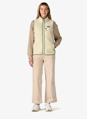 Ženski brezrokavnik Patagonia Retro Pile Vest - natural/ellwood green