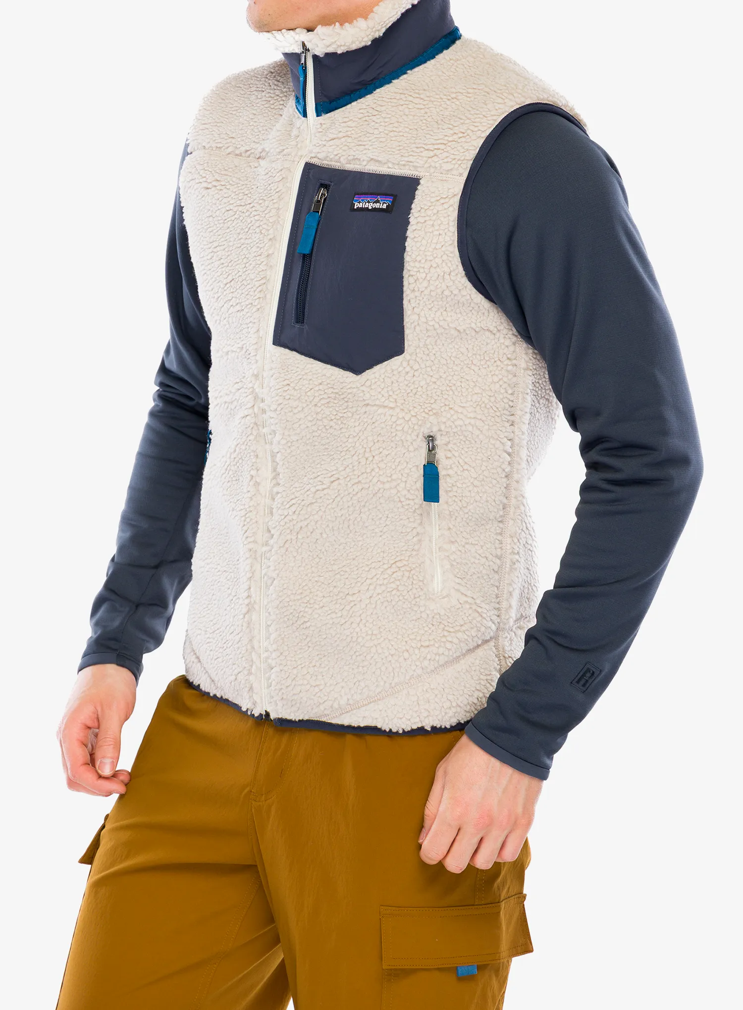Brezrokavnik Patagonia Calssic Retro-X Vest - natural/smolder blue