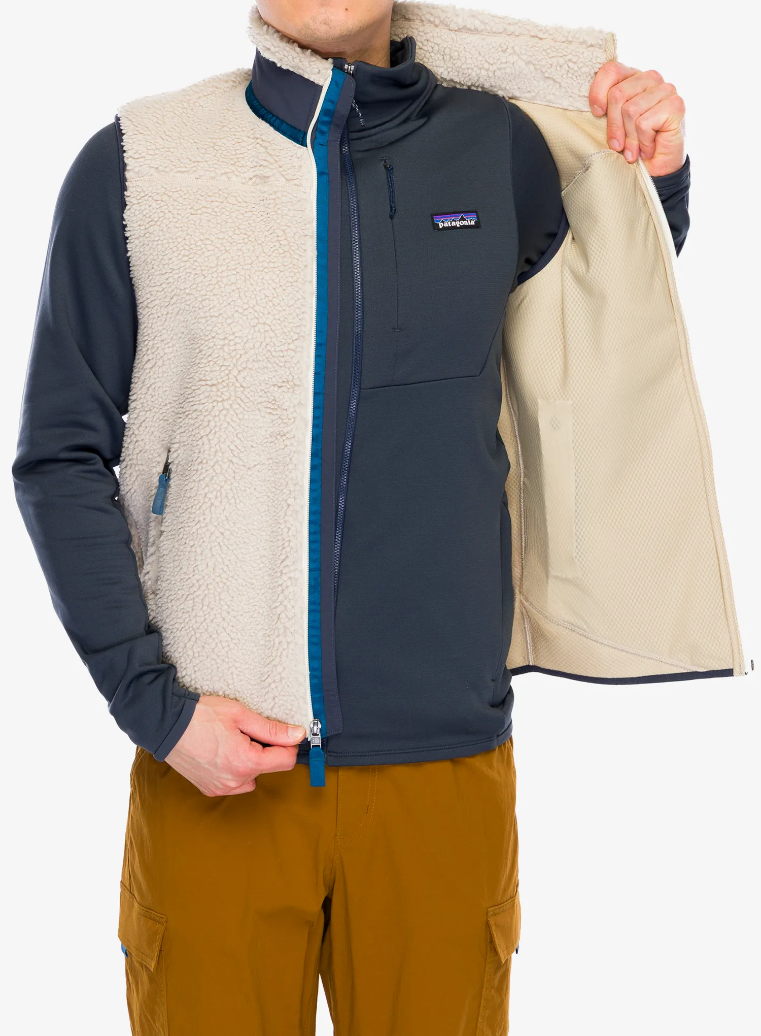 Brezrokavnik Patagonia Calssic Retro-X Vest - natural/smolder blue