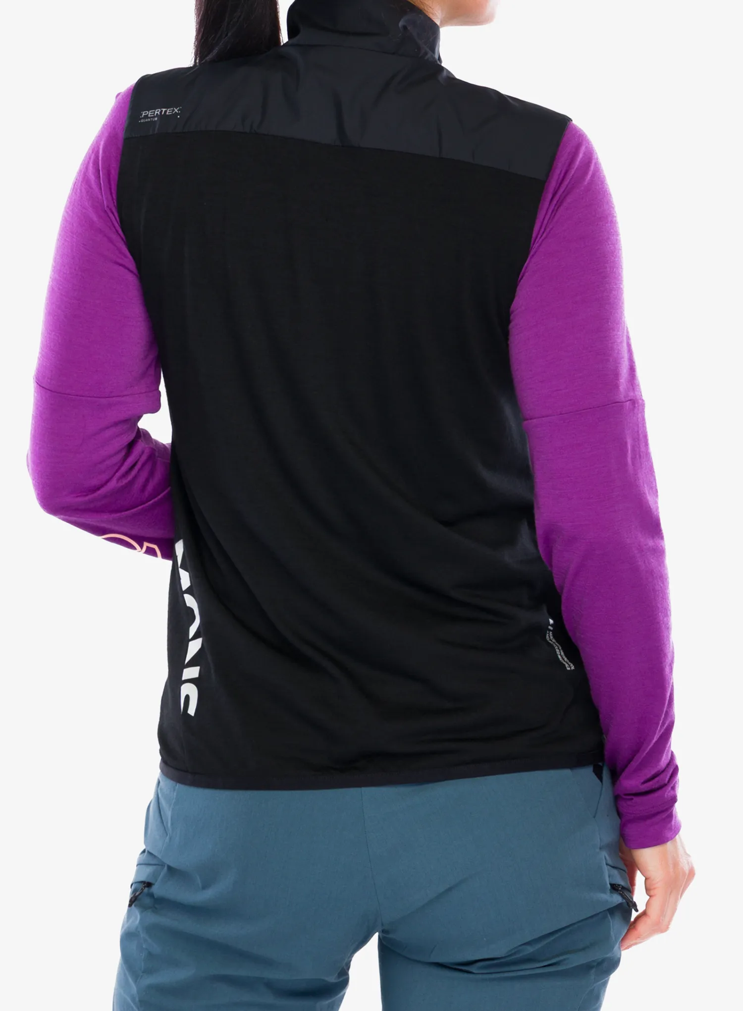 Ženski kolesarski brezrokavnik Mons Royale Diversion Merino Wind Vest - black/black