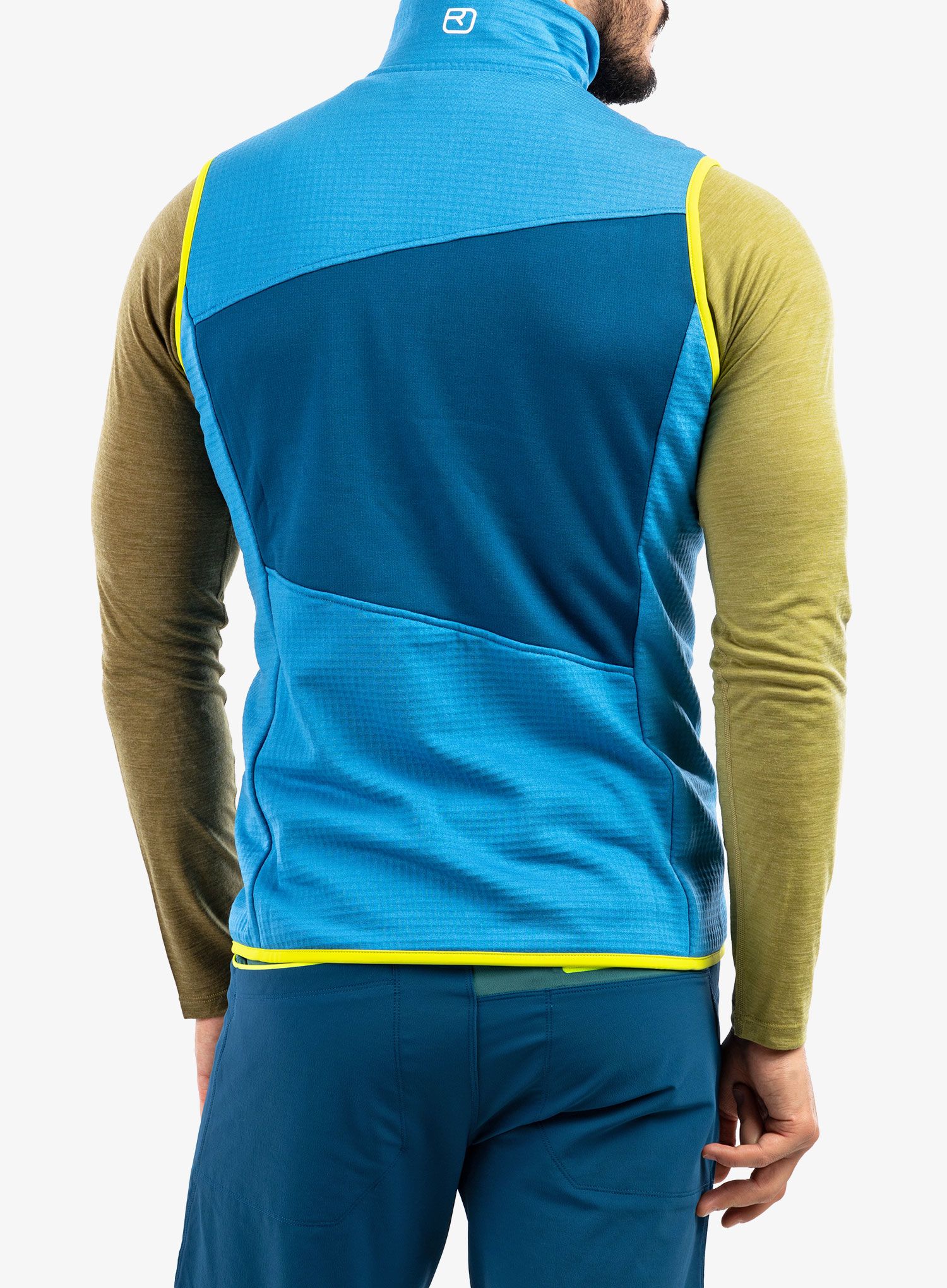 Moški brezrokavnik Ortovox Fleece Grid Vest - heritage blue