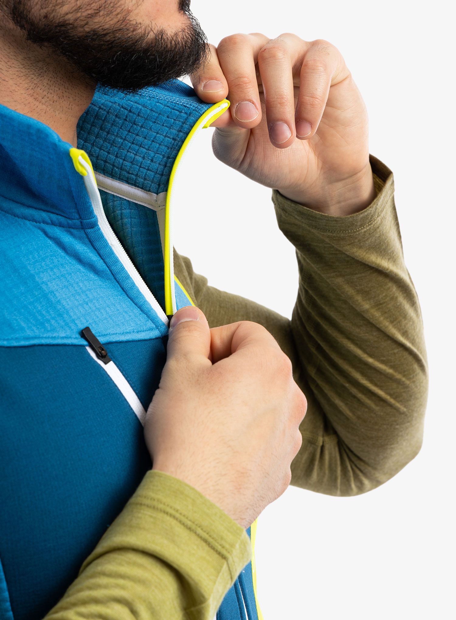 Moški brezrokavnik Ortovox Fleece Grid Vest - heritage blue