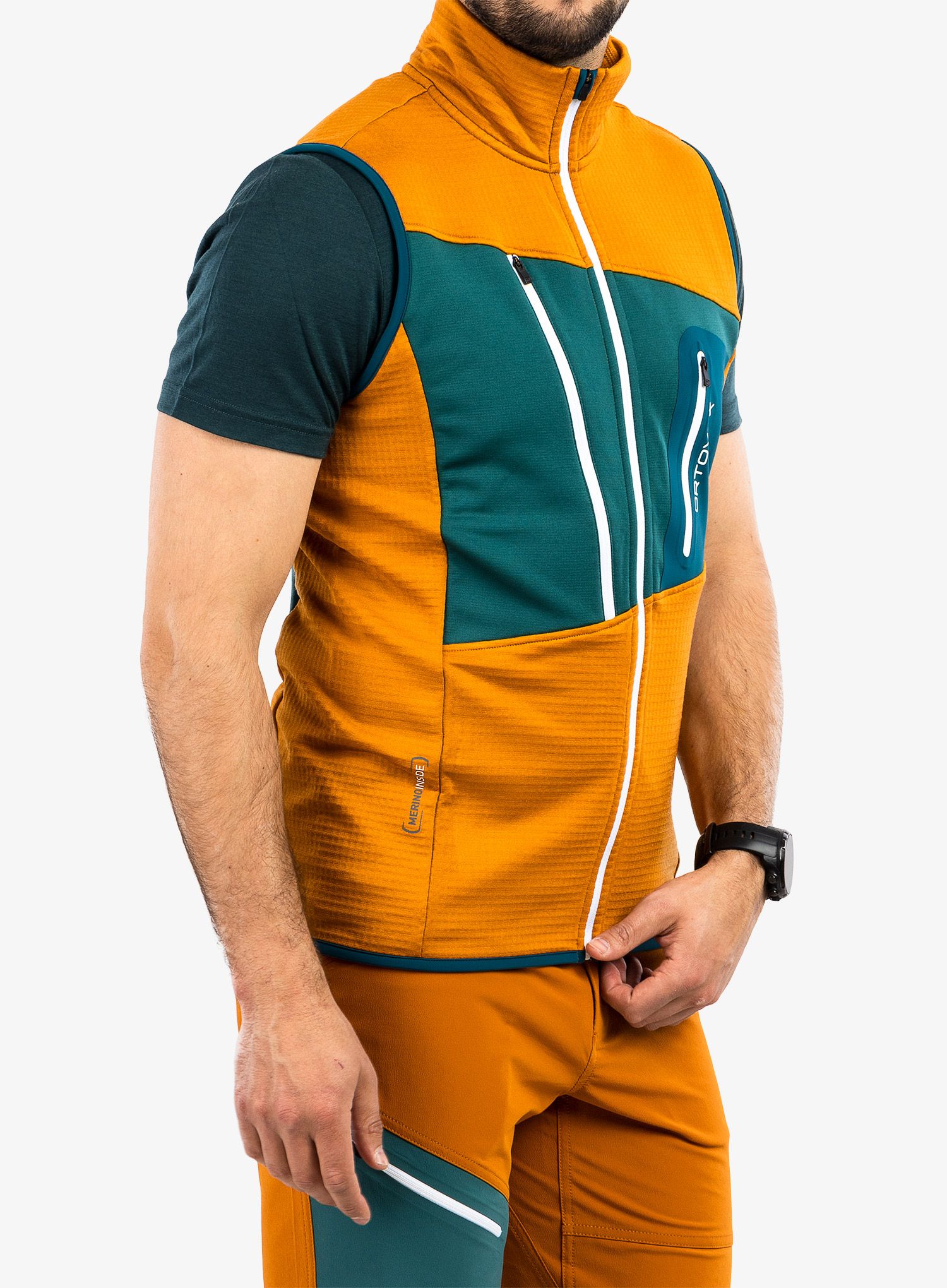 Moški brezrokavnik Ortovox Fleece Grid Vest - sly fox