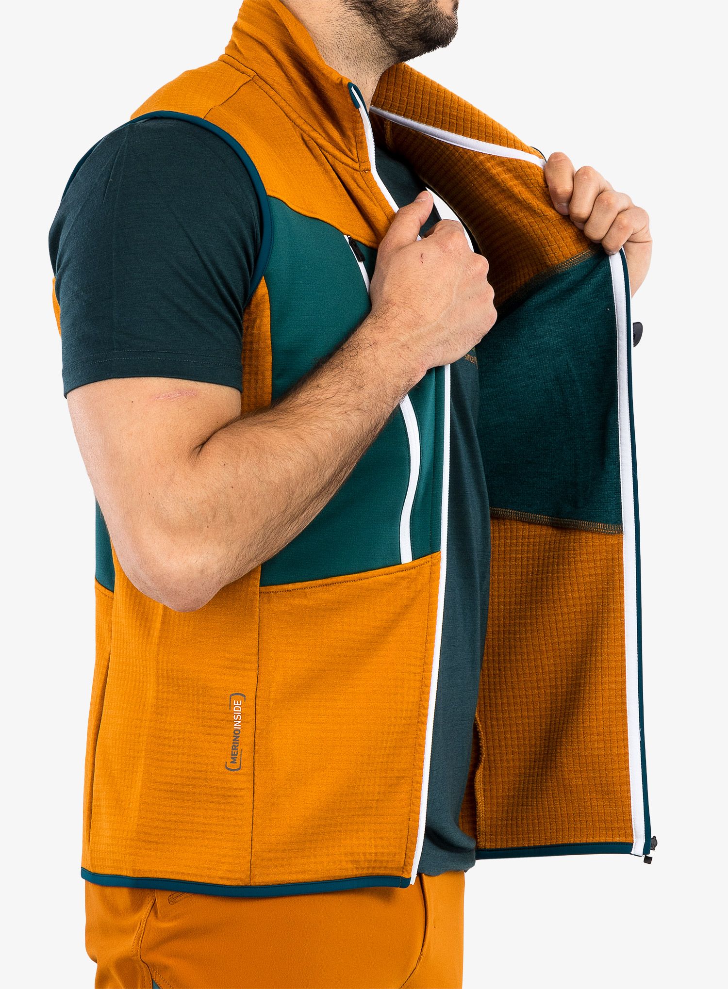 Moški brezrokavnik Ortovox Fleece Grid Vest - sly fox