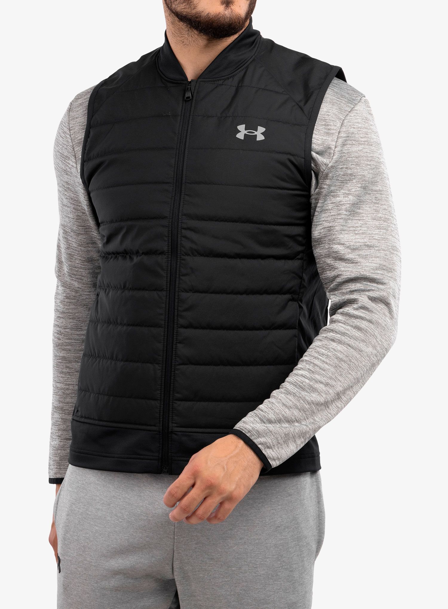 Moški brezrokavnik Under Armour Run Insulate Vest - black/reflective