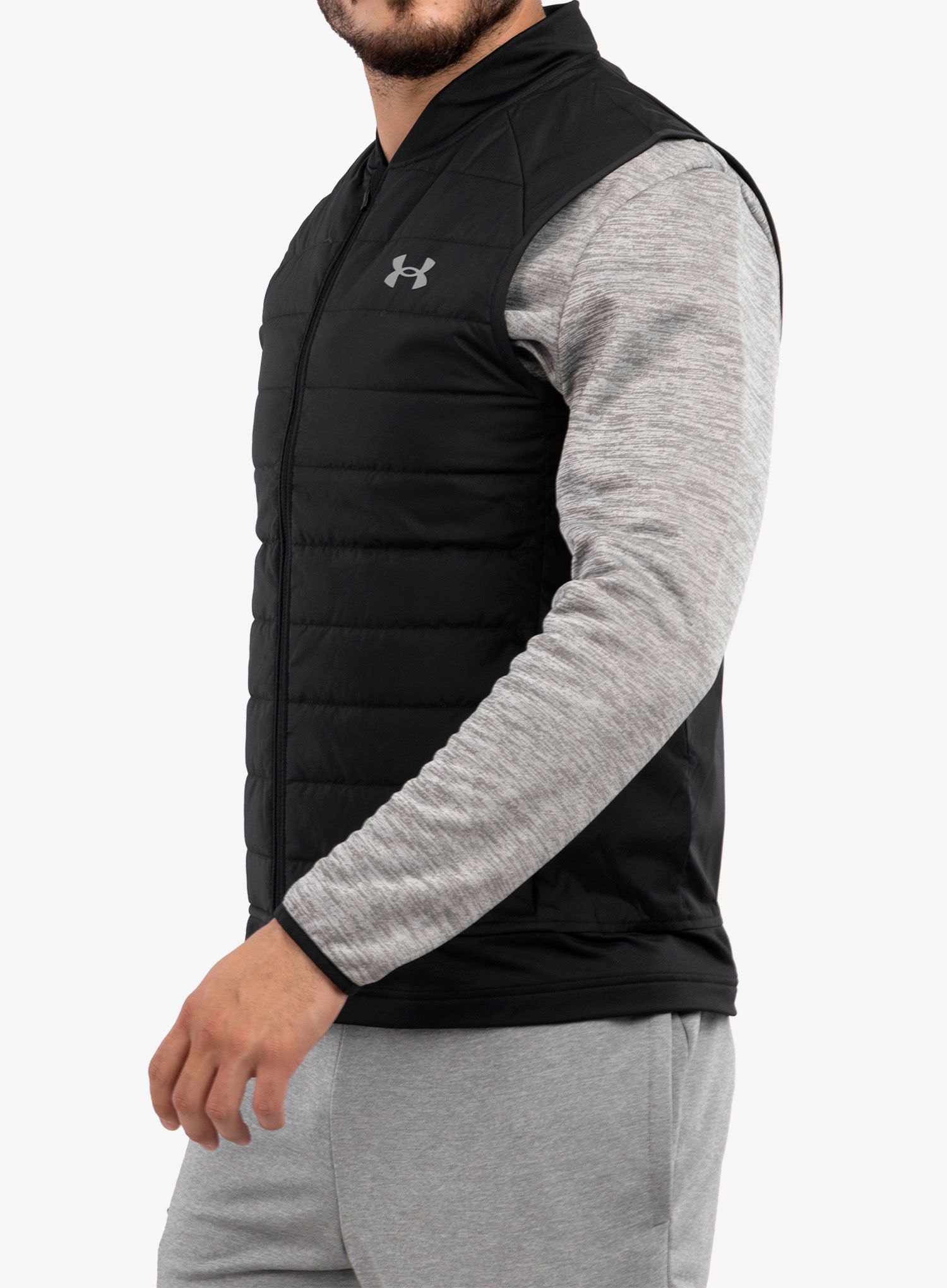 Moški brezrokavnik Under Armour Run Insulate Vest - black/reflective
