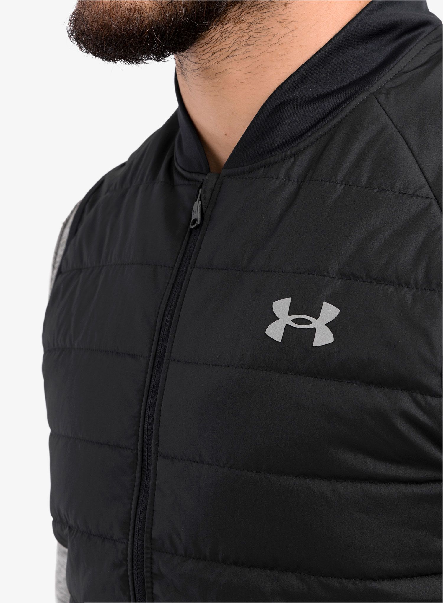 Moški brezrokavnik Under Armour Run Insulate Vest - black/reflective